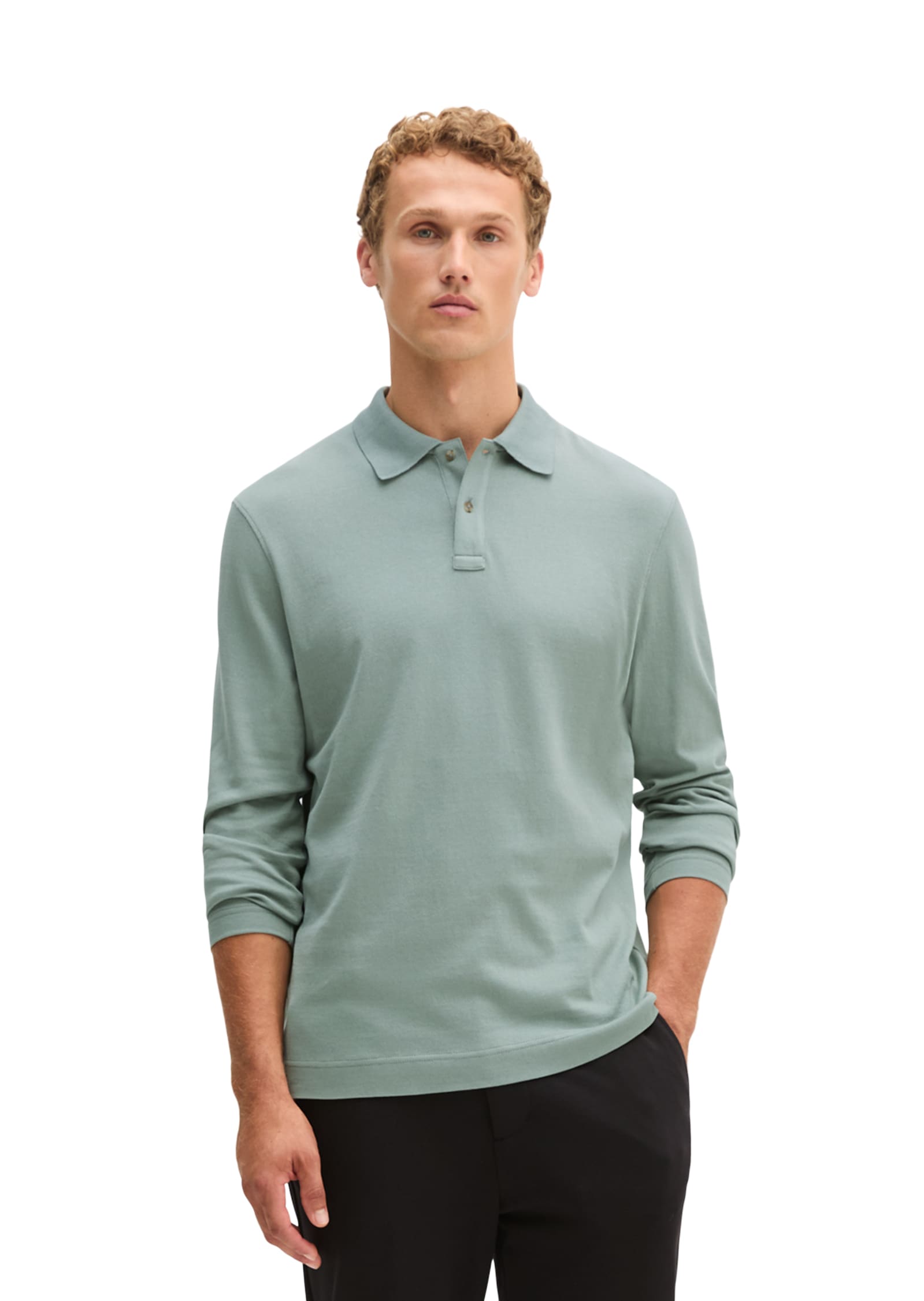 Marc O'Polo Langarm-Poloshirt »aus reiner Bio-Baumwolle«