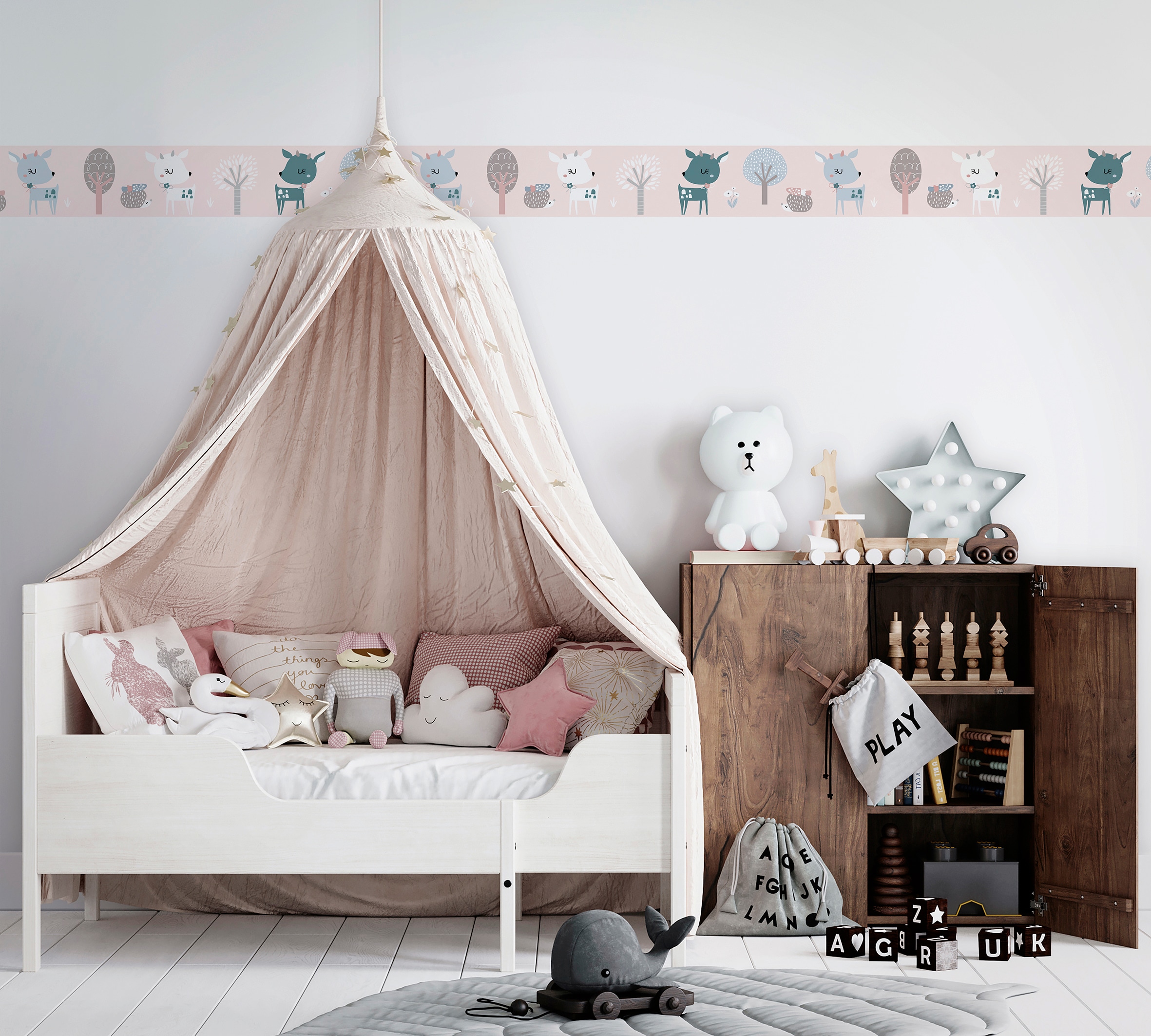 Marburg Kindertapete, Motiv-matt-Wald, Tiere, moderne Tapete für Wohnzimmer Schlafzimmer Küche