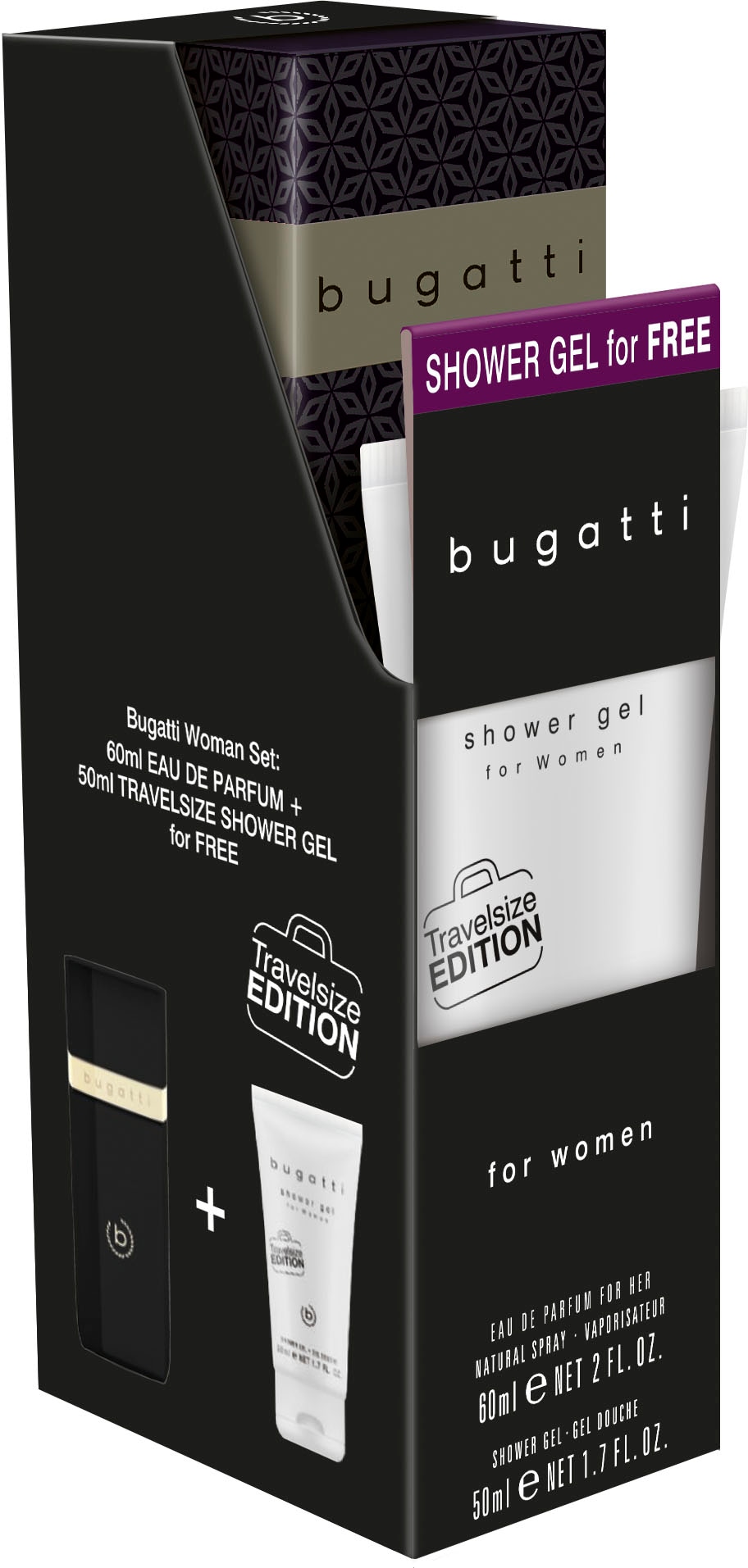 bugatti Eau Bundle«, de 60 (2 EdP 50 Parfum + Eleganza | »Bugatti Duschgel ml ml (gratis) Intensa BAUR tlg.)