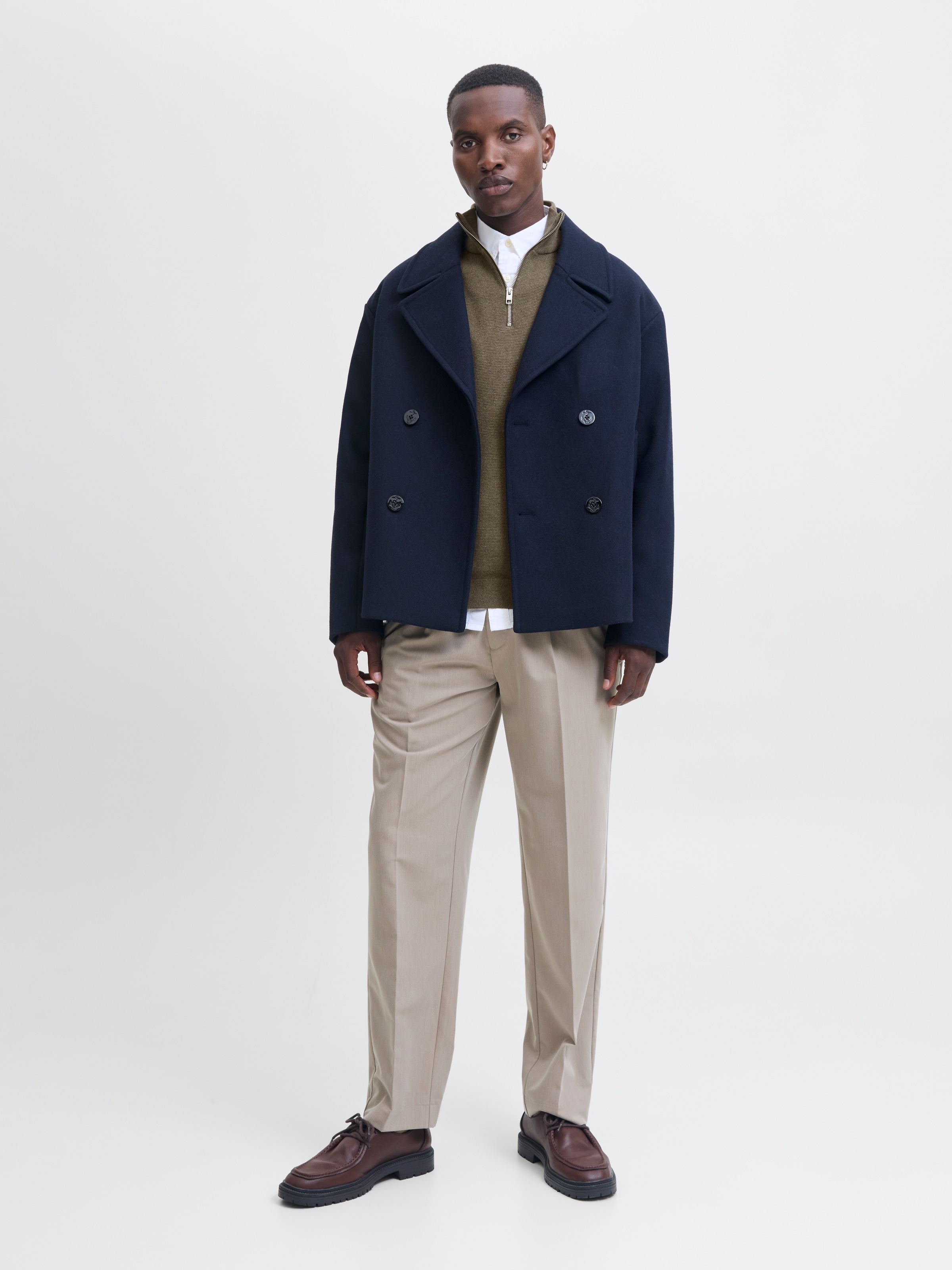 Jack & Jones »JPRBLAMILANO STITCH KNIT HALF ZIP SN« Baumwolle, relaxed fit