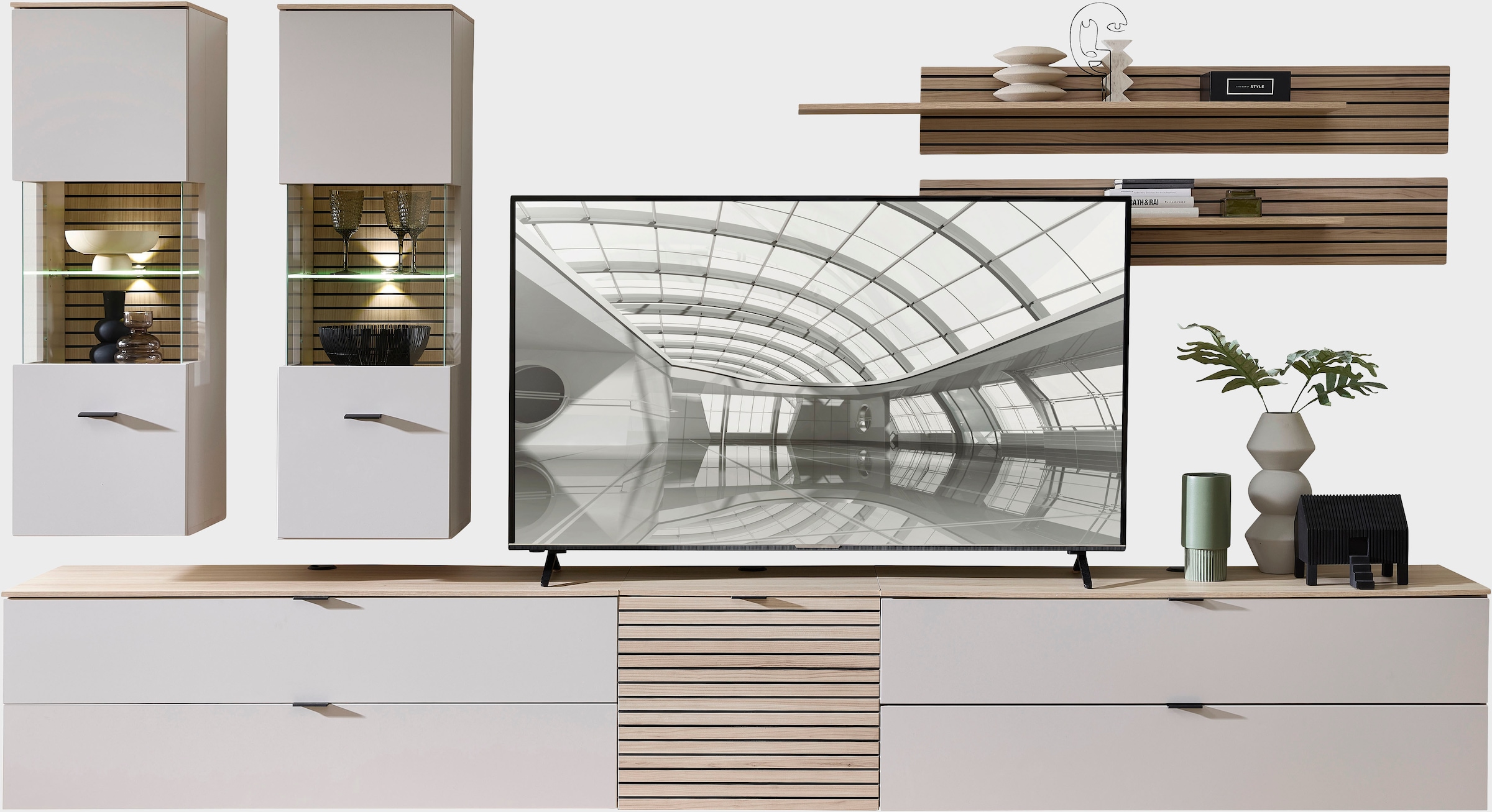 Innostyle Wohnwand "Ina Wohnwand, 340x185x44 cm (B/H/T)" 7 Stk. tlg. günstig online kaufen