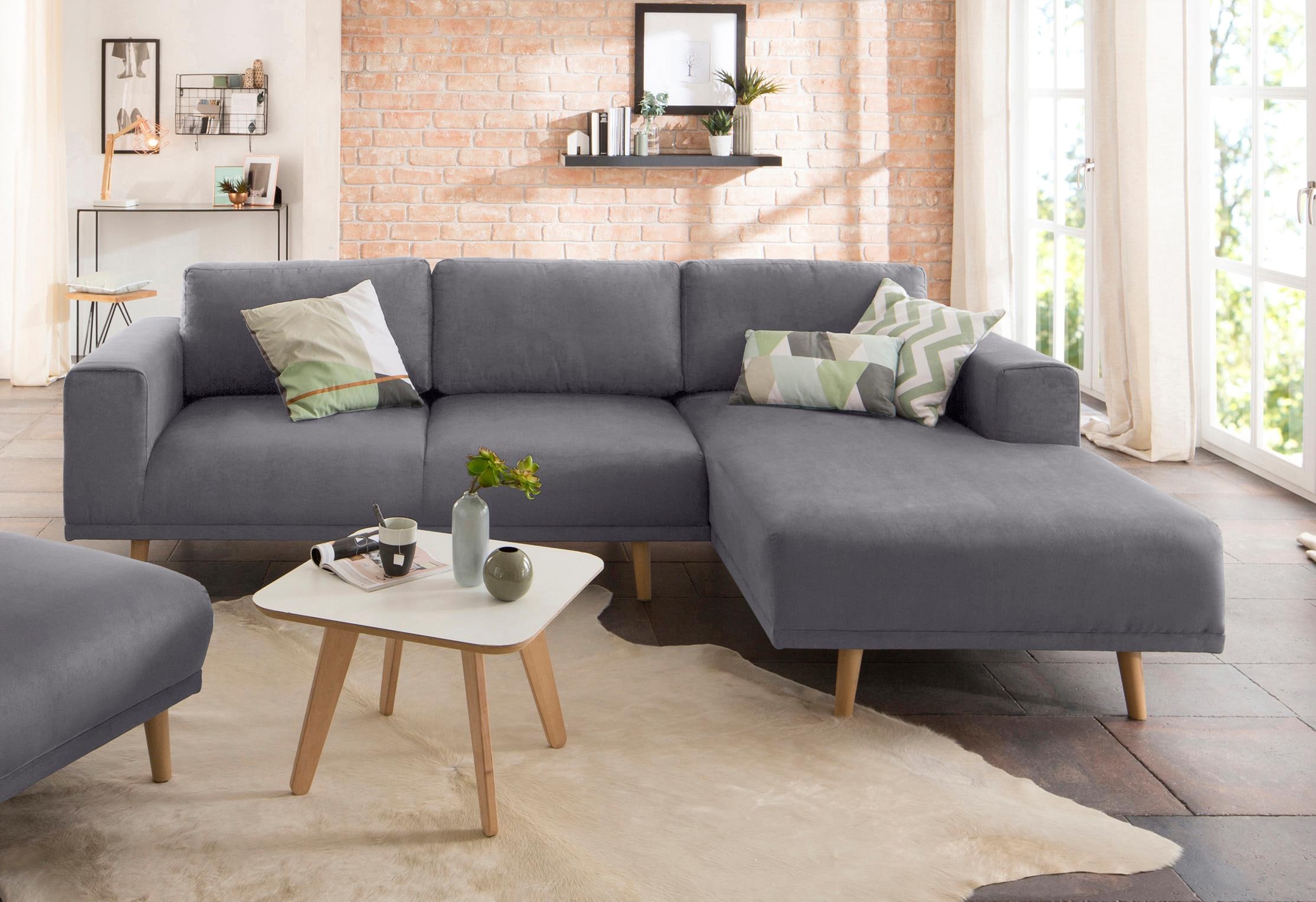 Home affaire Ecksofa »Lasse L-Form«, im scandinavischen Stil mit Holzfüßen