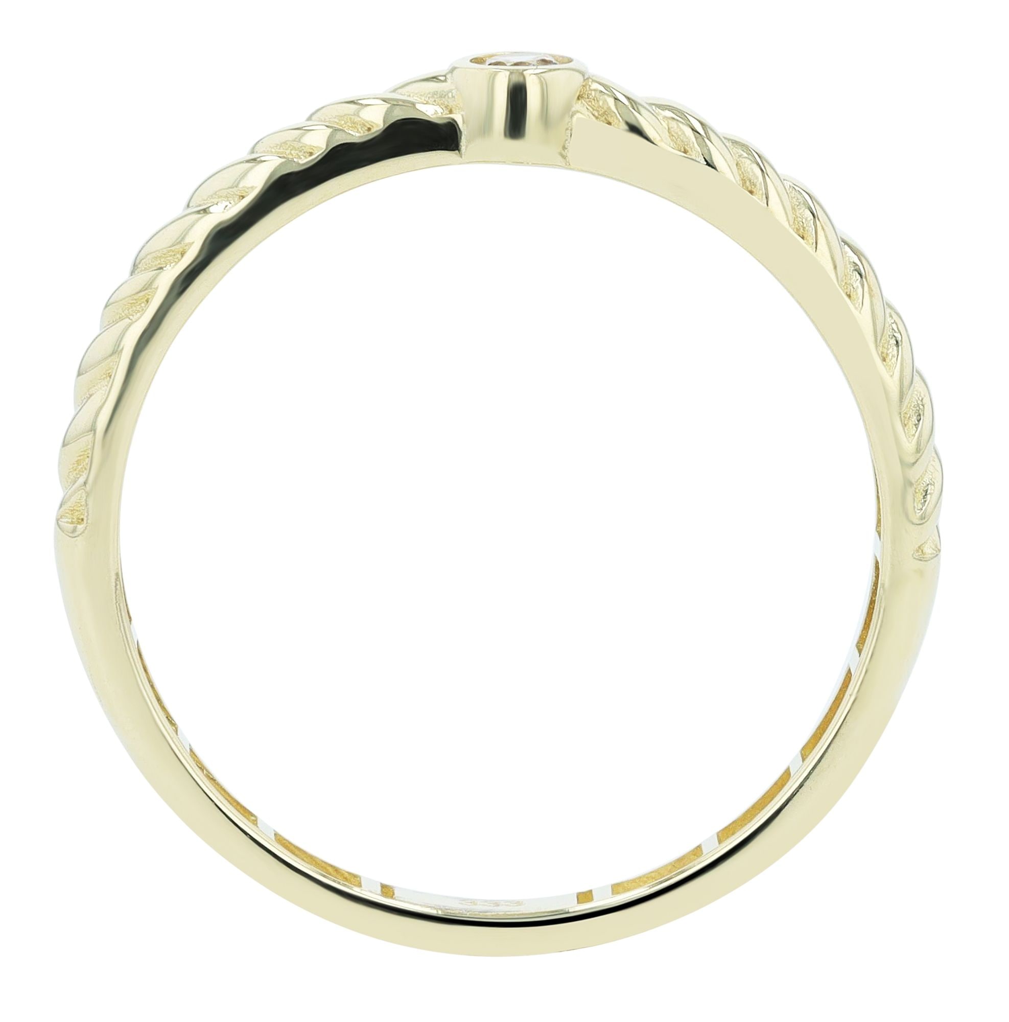 Adelia's Women's Ring 8 Karat Gold Clear 56