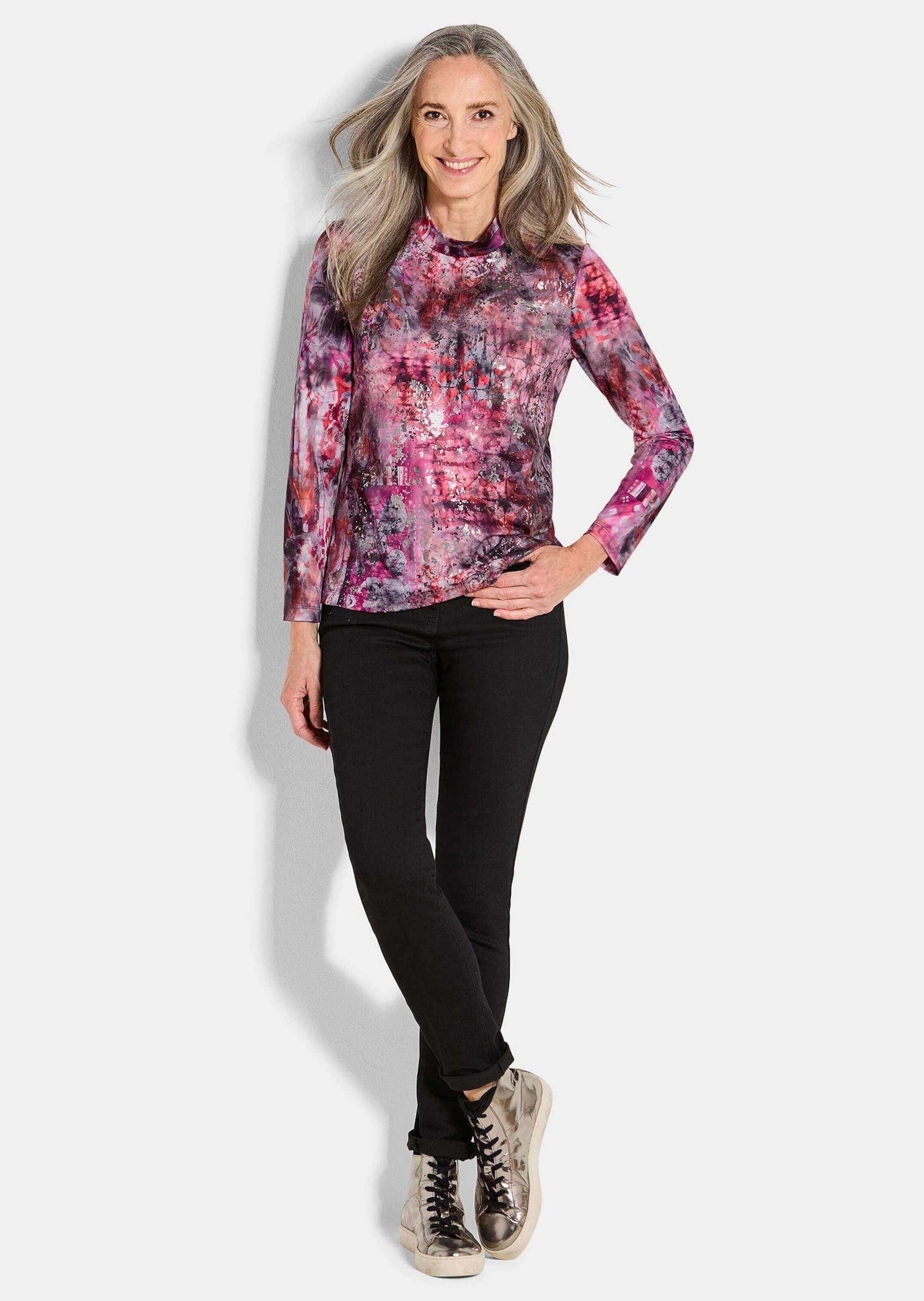 GOLDNER Kurzarmshirt "Kurzgröße Langarm Jersey-Shirt mit Allover-Druck" Ste günstig online kaufen