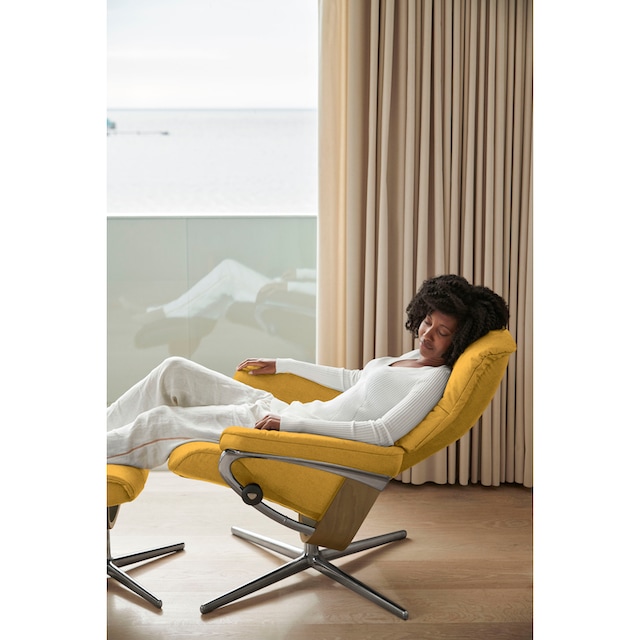 Stressless® Relaxsessel »Mayfair«, (Set, Relaxsessel mit Hocker), mit Hocker,  mit Cross Base, Größe S, M & L, Holzakzent Eiche bestellen | BAUR