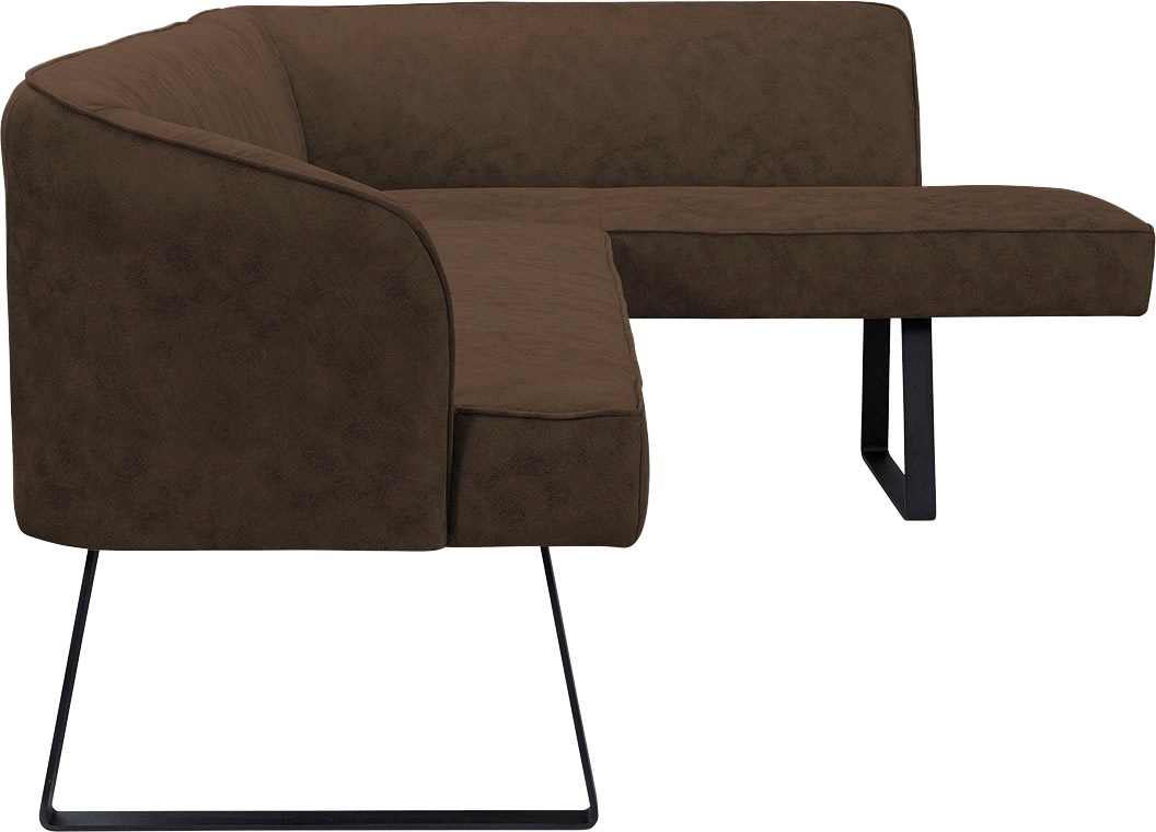 exxpo - sofa fashion Eckbank »Americano«, mit Keder und Metallfüßen, Bezug in verschiedenen Qualitäten