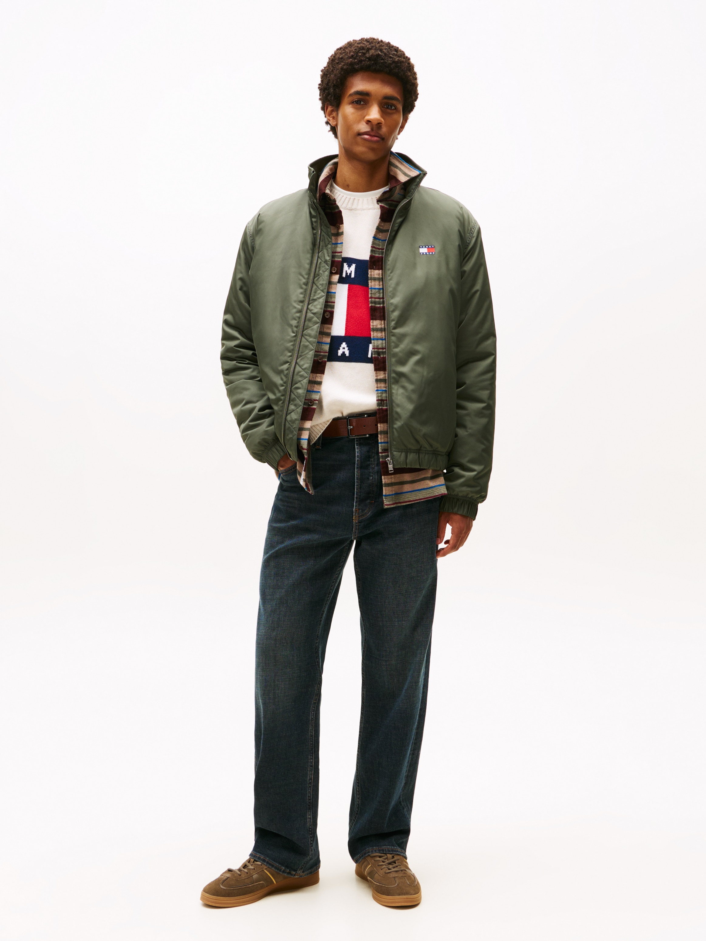 Tommy Jeans Blouson »TJM ESSENTIAL PADDED JACKET EXT«, Freizeitjacke, Übergangsjacke glänzend, Stretchbündchen, Stehkragen