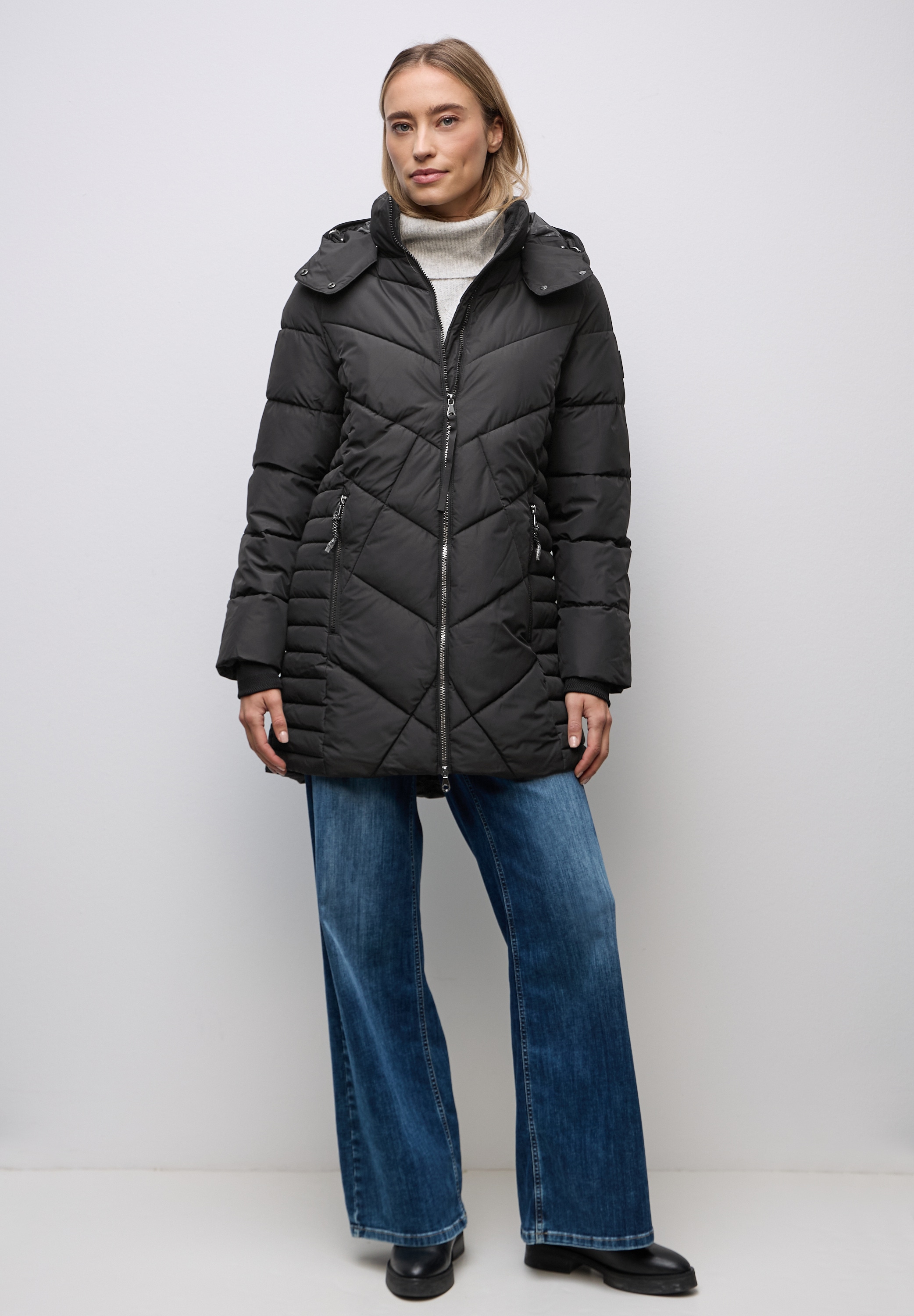 STREET ONE Steppmantel mit abnehmbarer Kapuze