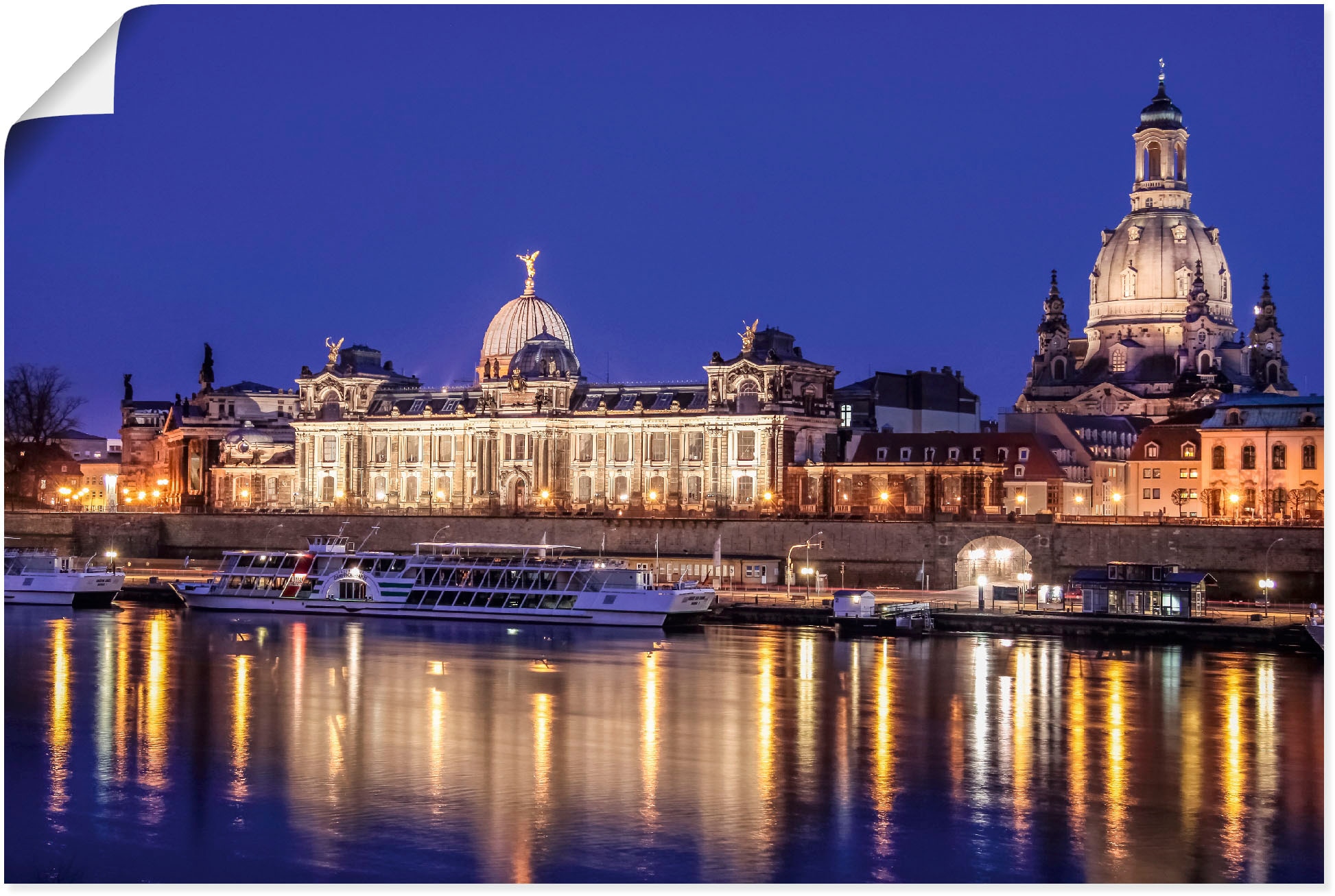 Artland Wandbild "Abend an der Elbe in Dresden", Dresden, (1 St.), als Alub günstig online kaufen