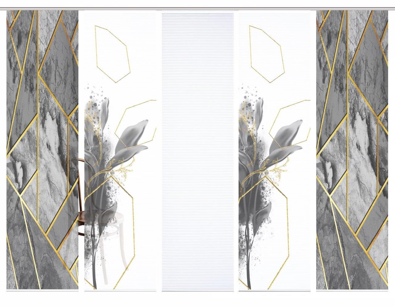 HOME in green Schiebegardine "SIGNUM" Paneelwagen 5 Stk. tlg. SET DIGITALDR günstig online kaufen