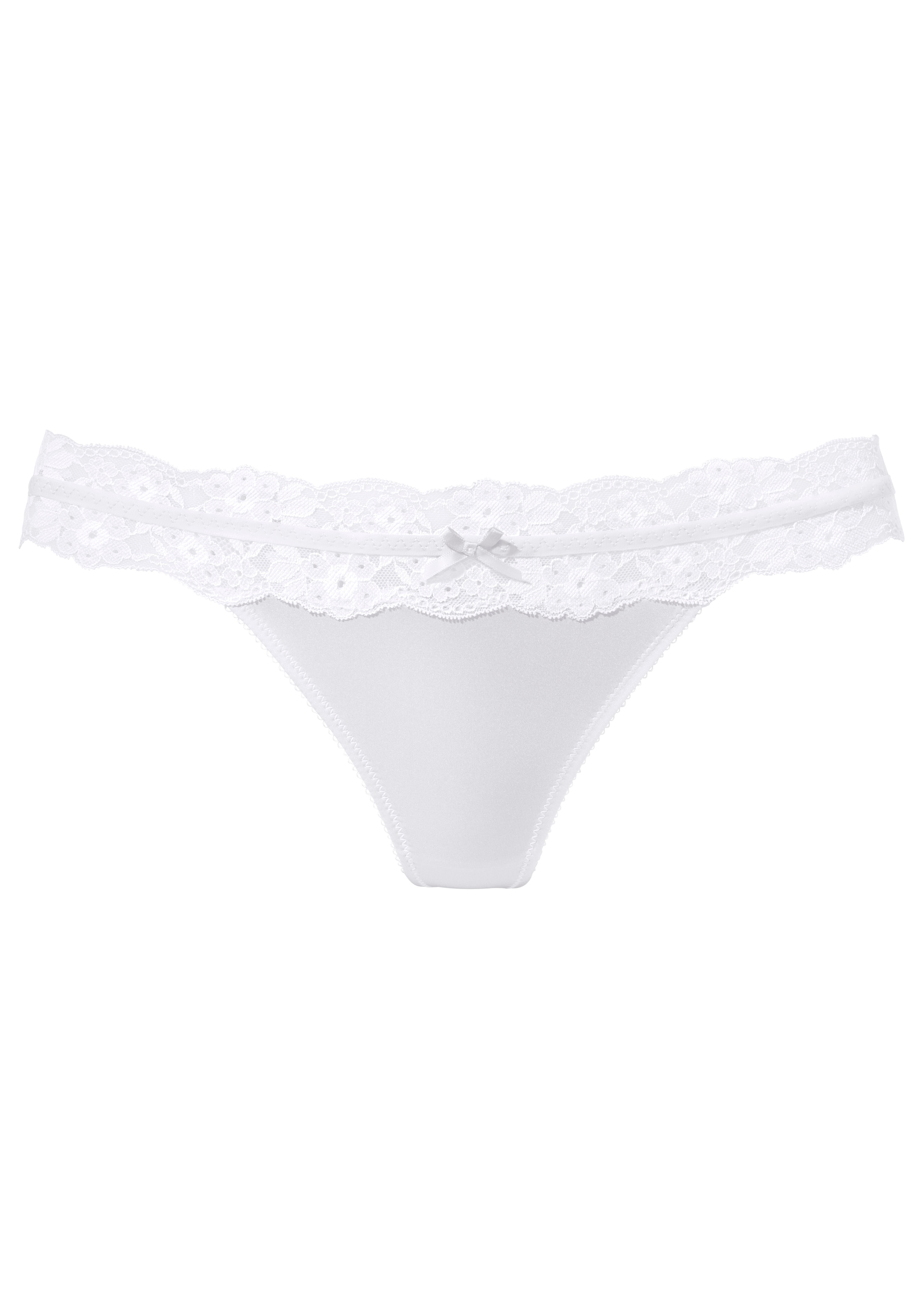 Vivance String, mit blumiger Spitze rundherum am Bund