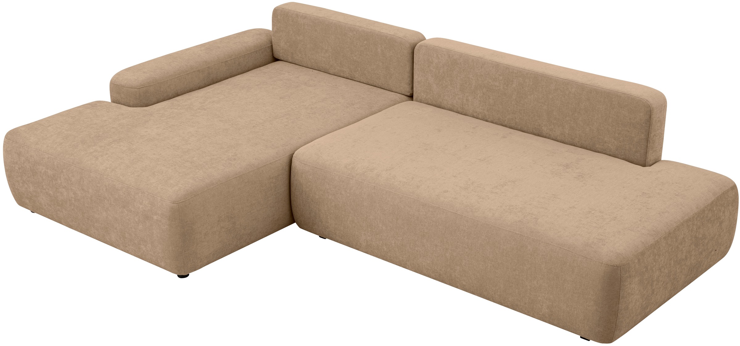 INOSIGN Ecksofa »TORGE, Schlafsofa Cord, Samtvelours u. Strukur fein, Couch in L-Form«, Schlaffunktion und Bettkasten, Liegefläche: 210x125 cm, neues Design