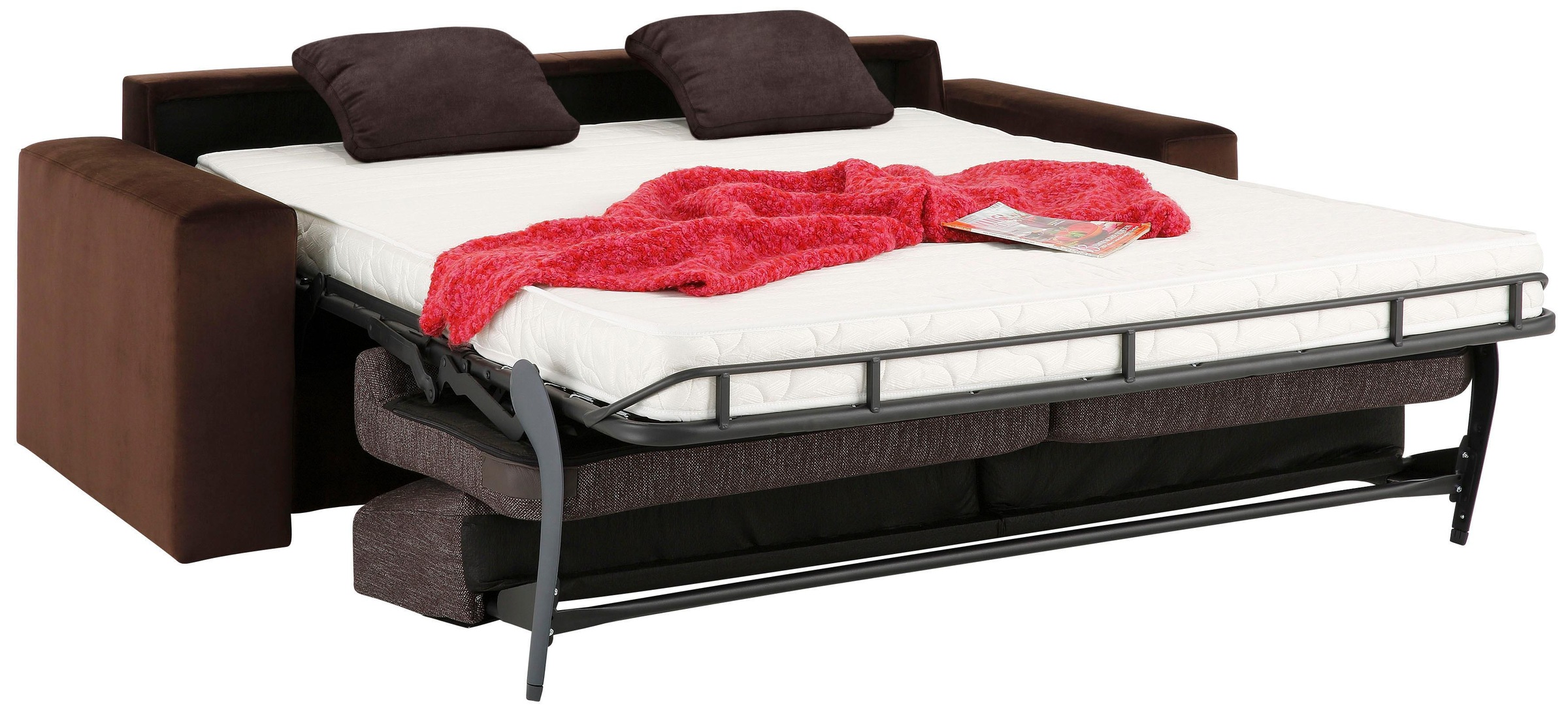 Home affaire Schlafsofa »Roma Matratzenhöhe 14 cm«, Dauerschlaffunktion, mit Unterfederung, Lattenrost, Matratze