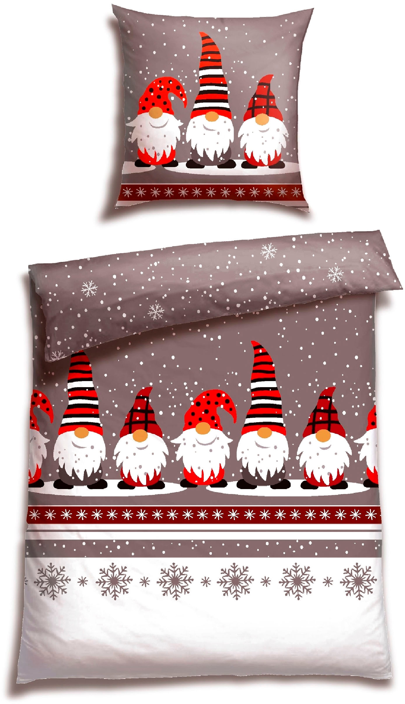 Schiesser Bettwäsche "Wichtel aus weicher Baumwolle mit coolem Winter-Print günstig online kaufen