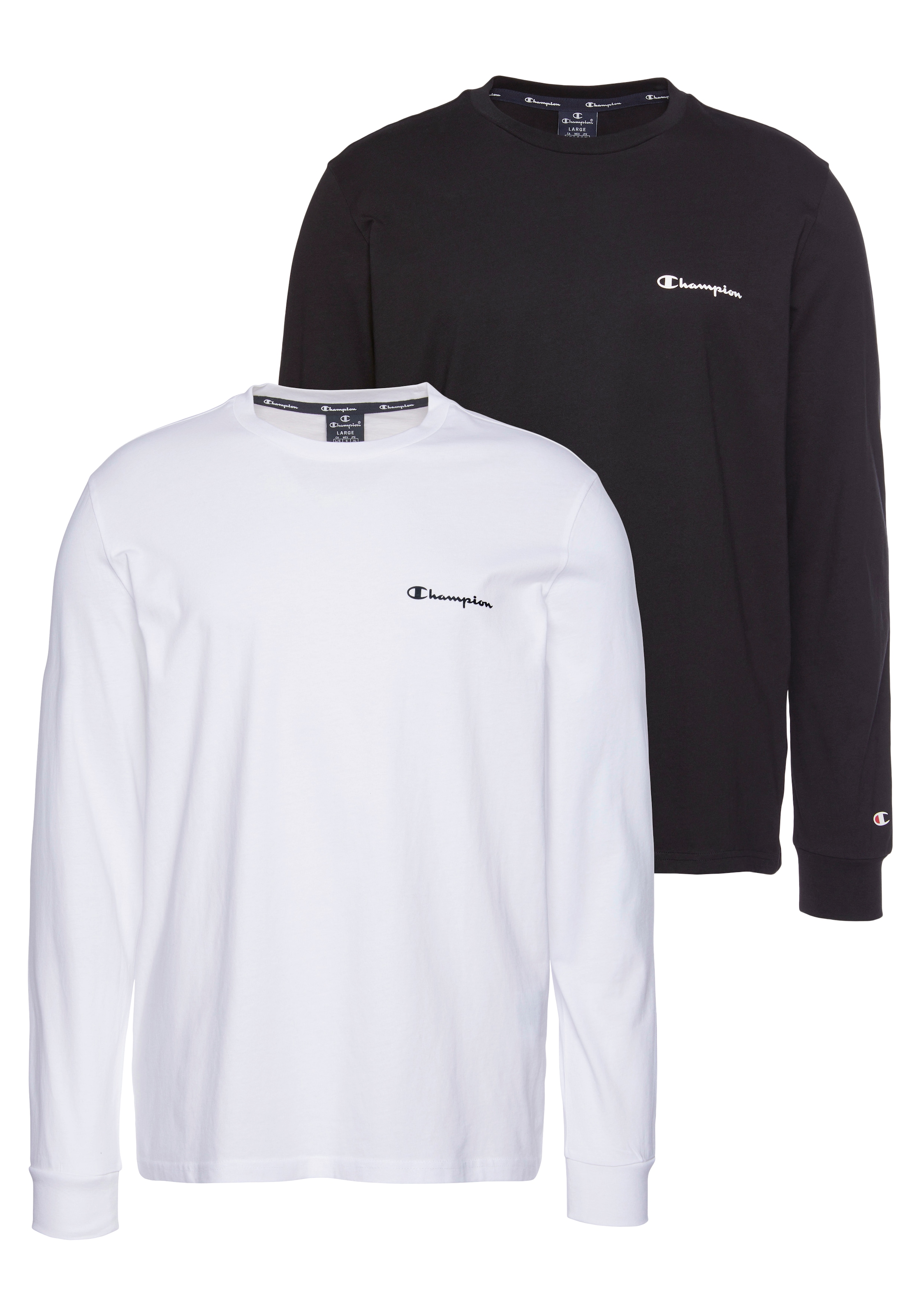 Champion Langarmshirt Packung, 2 Stk. Langarm, Basic schmale Passform, mit günstig online kaufen