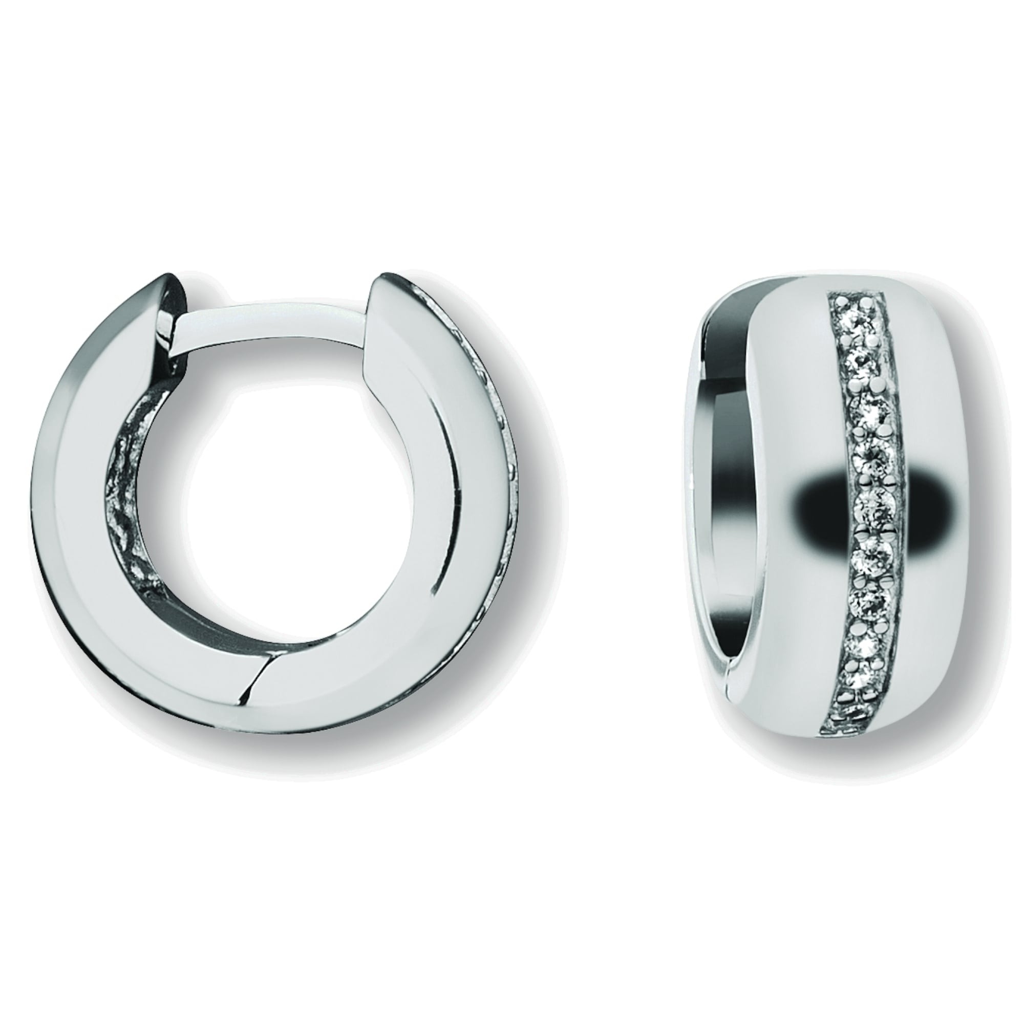 Paar Creolen »Zirkonia Ohrringe Creolen aus 925 Silber«, Damen Silber Schmuck