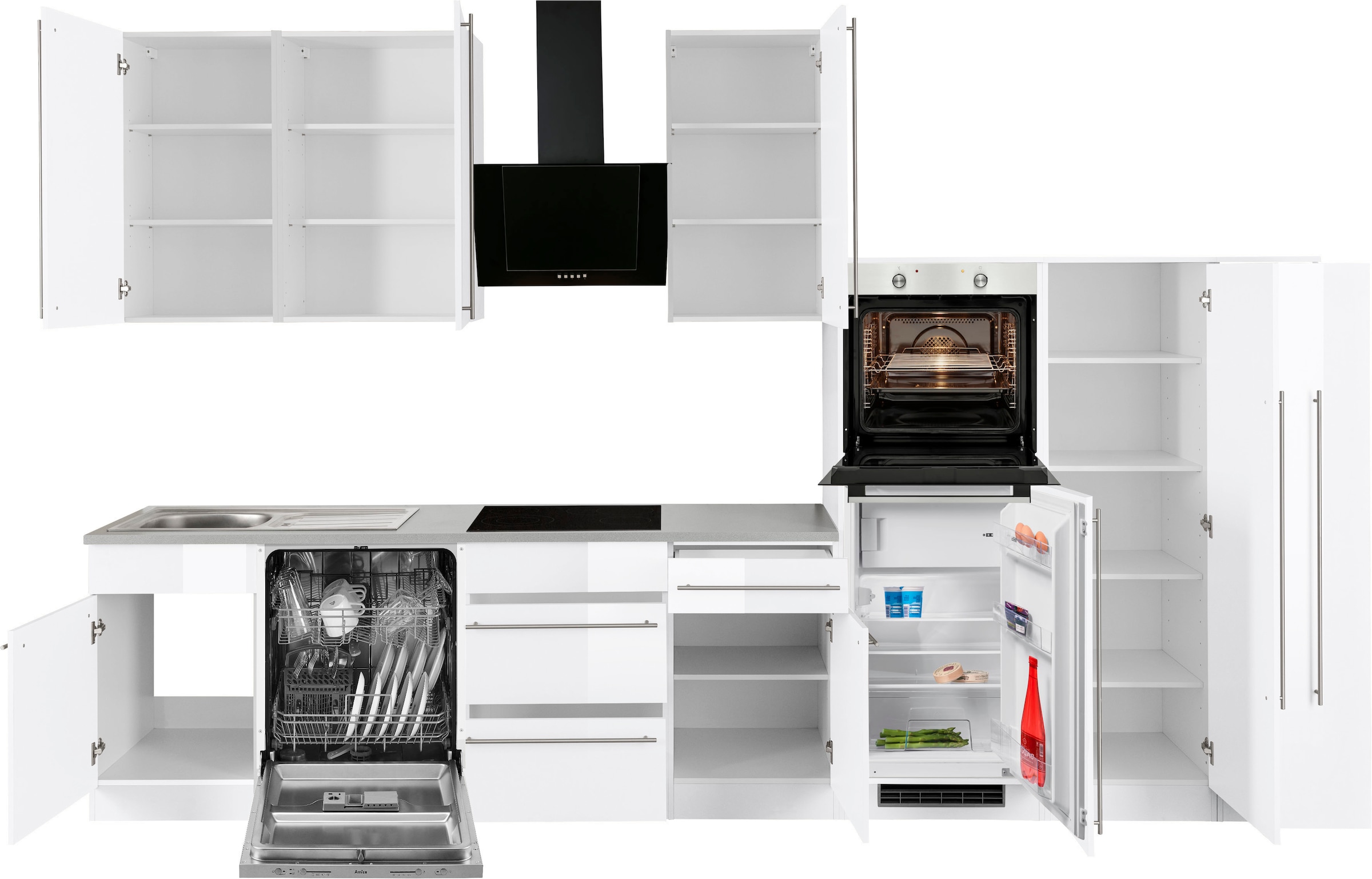 Küchen mit cm Breite wiho 360 Küchenzeile »Chicago«, | BAUR E-Geräten, kaufen
