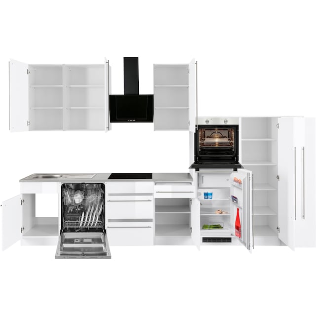 wiho Küchen Küchenzeile »Chicago«, mit E-Geräten, Breite 360 cm kaufen |  BAUR