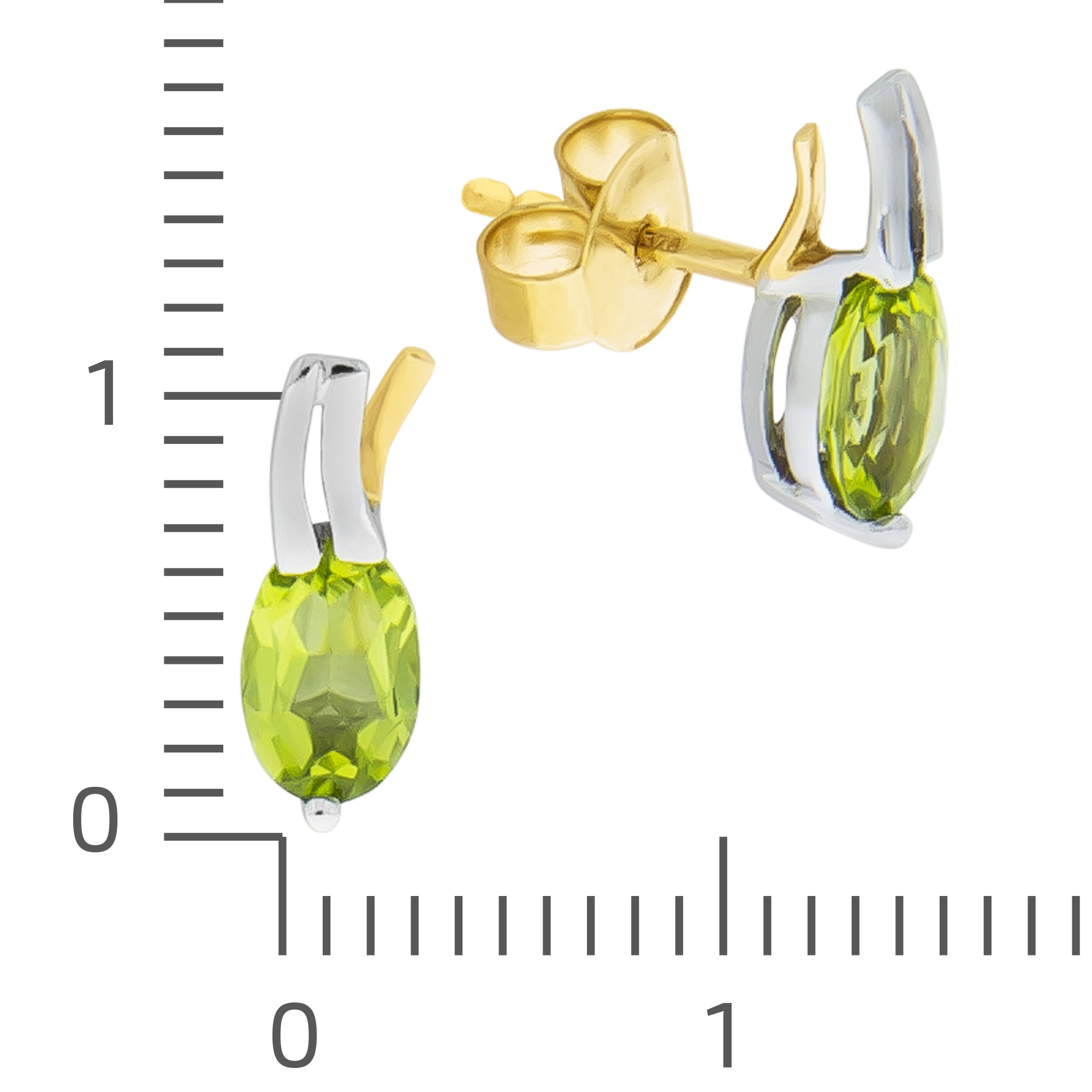 Fascination by Ellen K. Paar Ohrstecker »375/-Gelbgold/Weißgold mit Peridot«