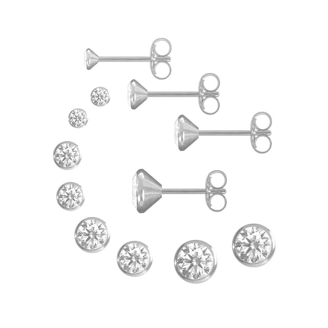 Firetti Ohrstecker-Set »Multipack Schmuck Geschenk Silber 925 Ohrstecker  Glitzerstein«, (Set, 8 tlg.), zu Kleid, Shirt, Jeans, Sneaker! Anlass  Geburtstag Weihnachten für bestellen | BAUR