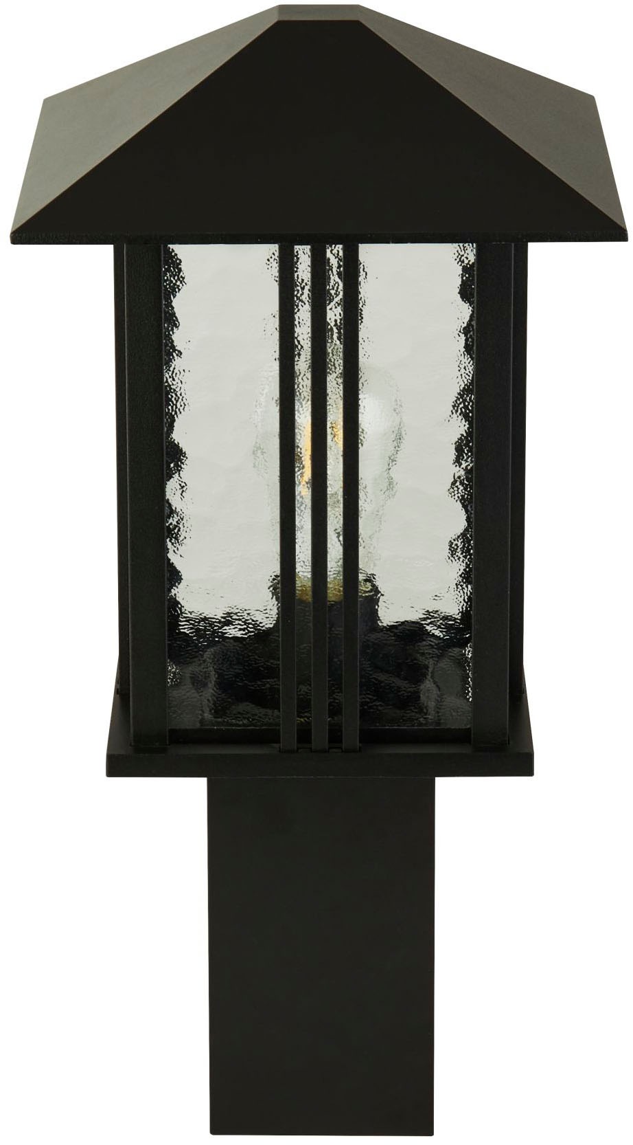 Searchlight Pollerleuchte »Venice Post - Black Metal & Water Glass« E27 1 Stk.