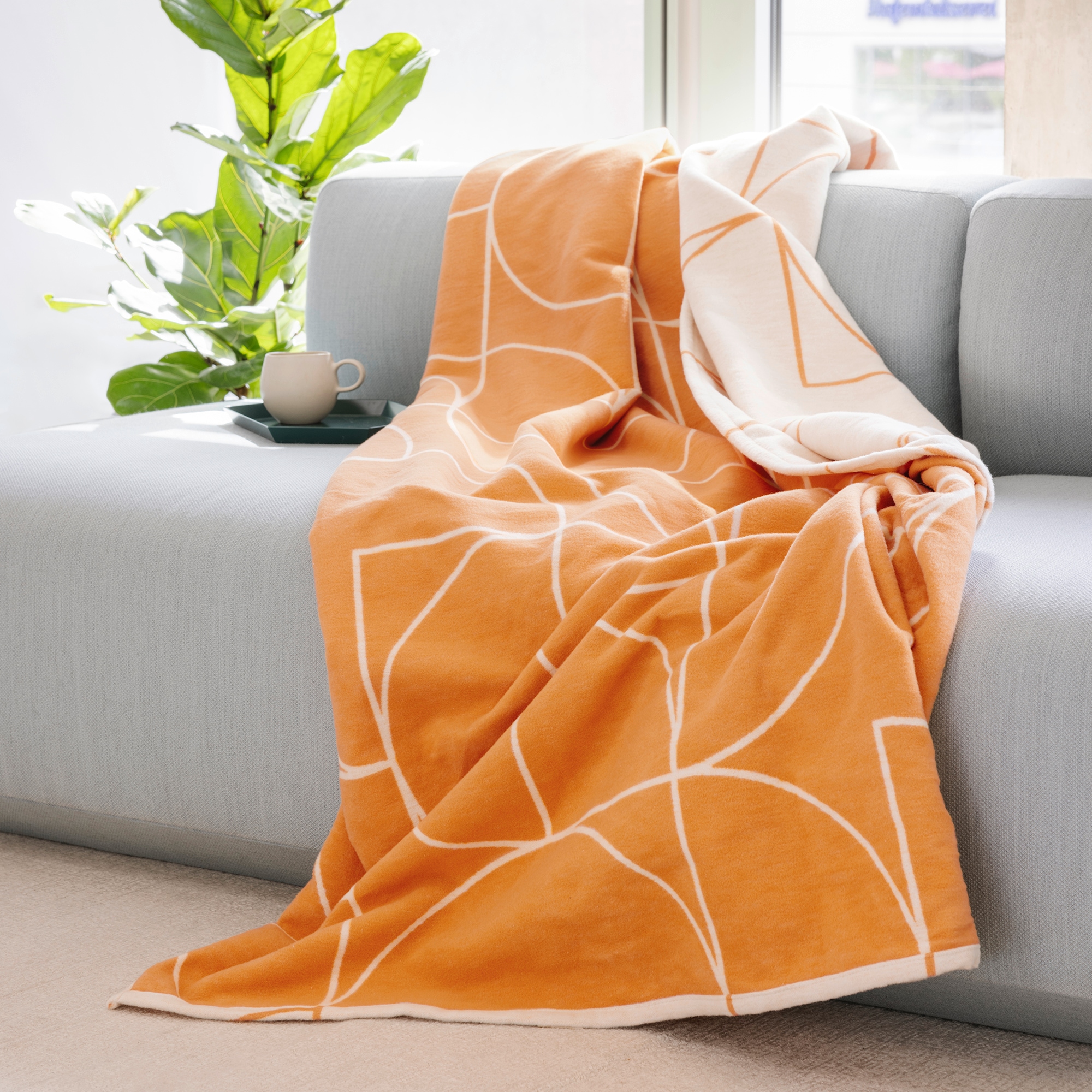 IBENA Wohndecke »Wohndecke Puno GOTS«, mit abstraktem Design