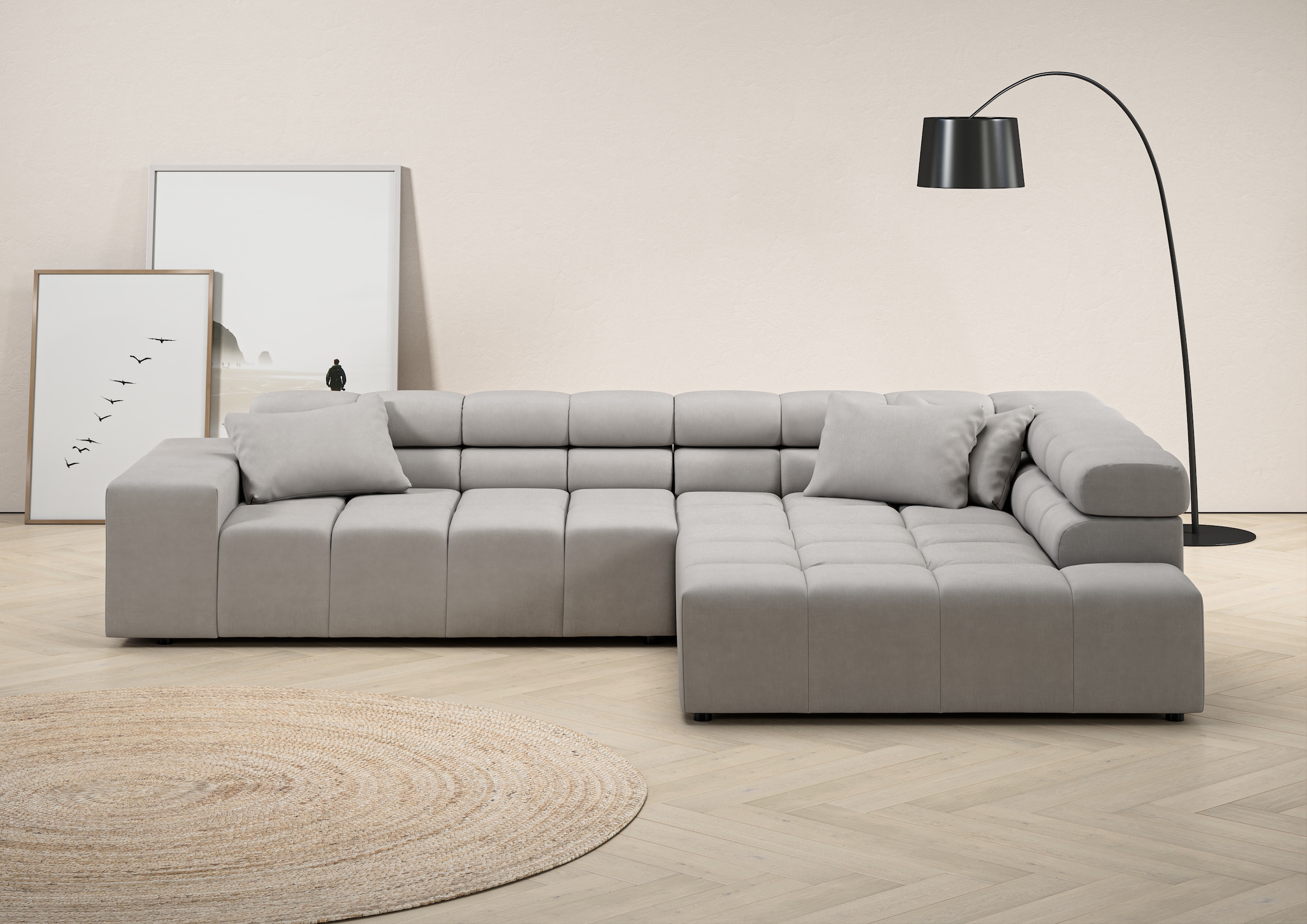 INOSIGN Ecksofa "Ancona incl. Kopfteilverstellung, Breite 319cm, L-Form", w günstig online kaufen