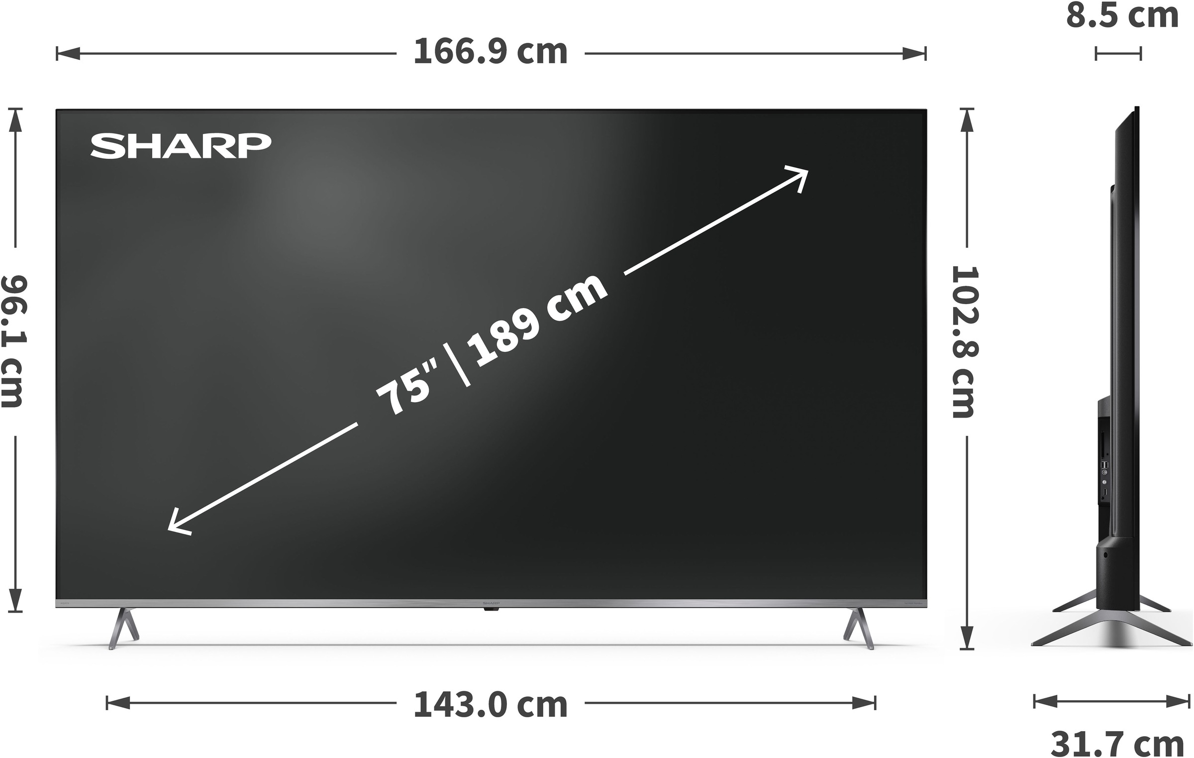Sharp QLED Mini LED-Fernseher »4T-C75JPx« 189 cm/75 ″