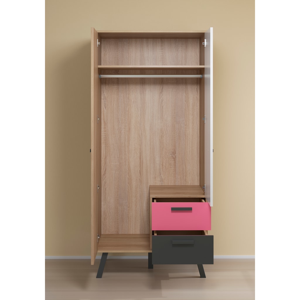 trendteam Kleiderschrank »Mats«, Front teilweise wechselbar - Rosa oder Blau