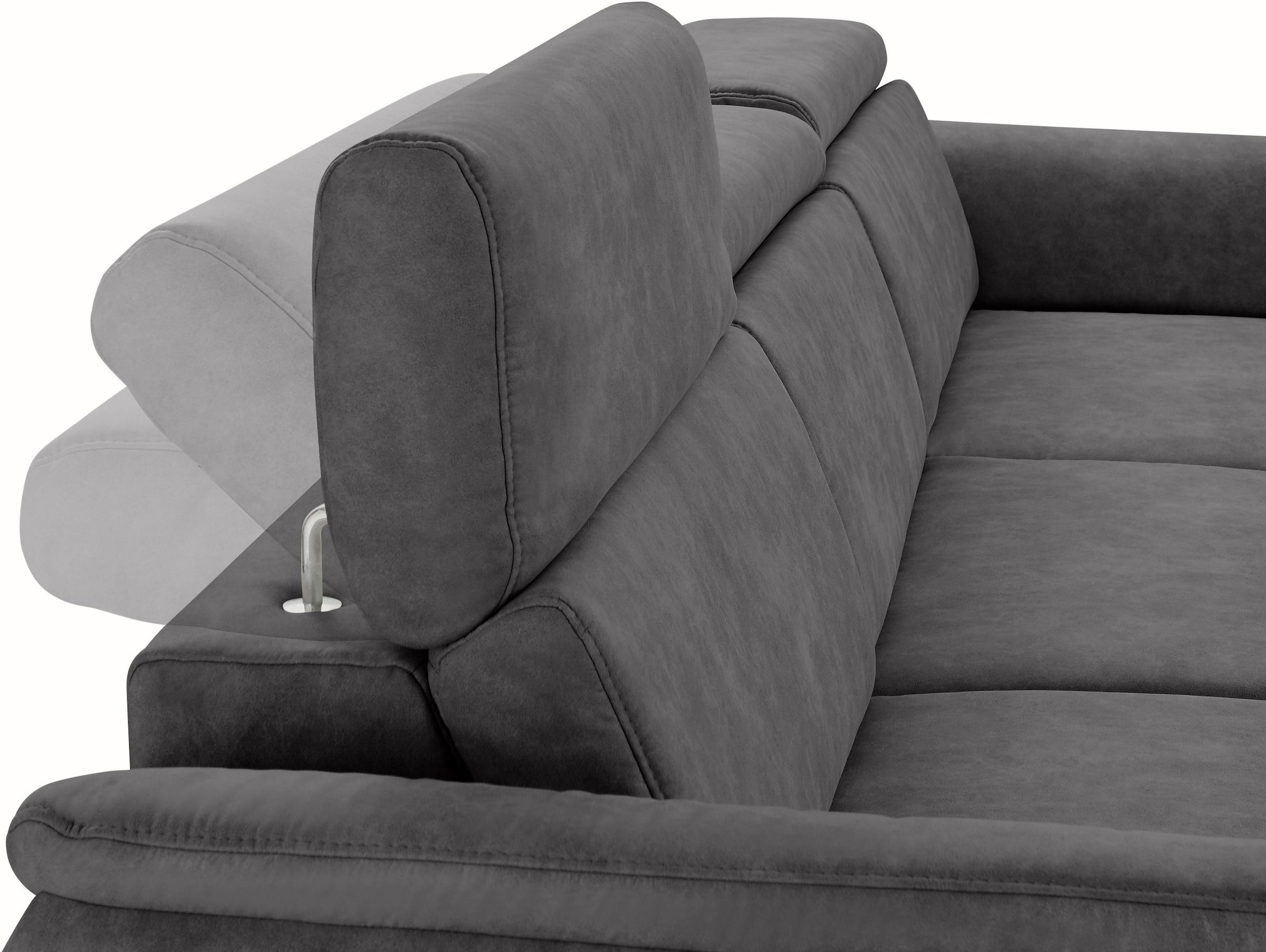 sit&more Ecksofa »Avignon L-Form«, Kopfteilverstellung, wahlweise mit Bettfunktion und Bettkasten