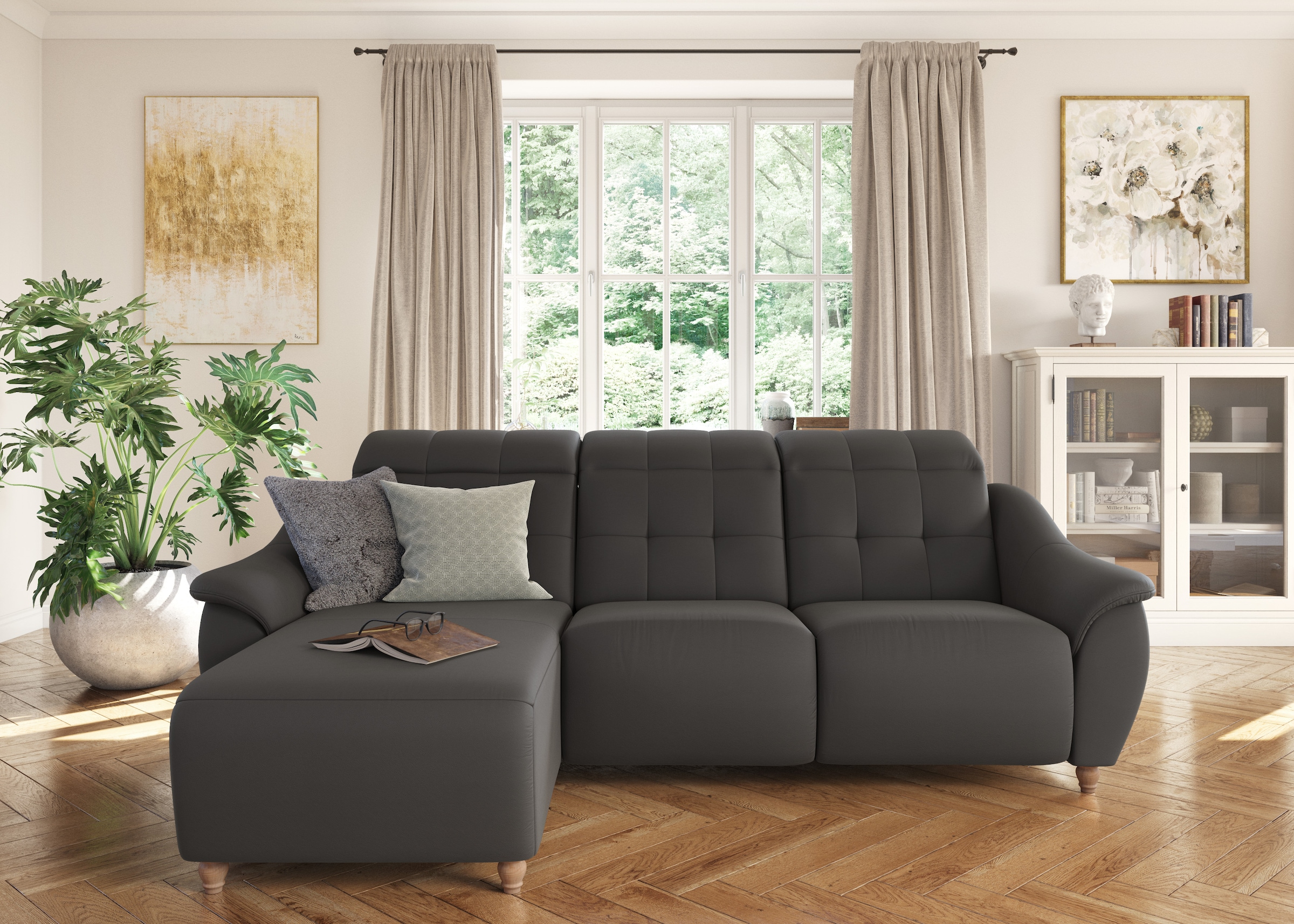 Home affaire Ecksofa "Boston L-Form" Kopfteilverstellung an jeder Sitzfläche, wahlweise Relaxfunktion