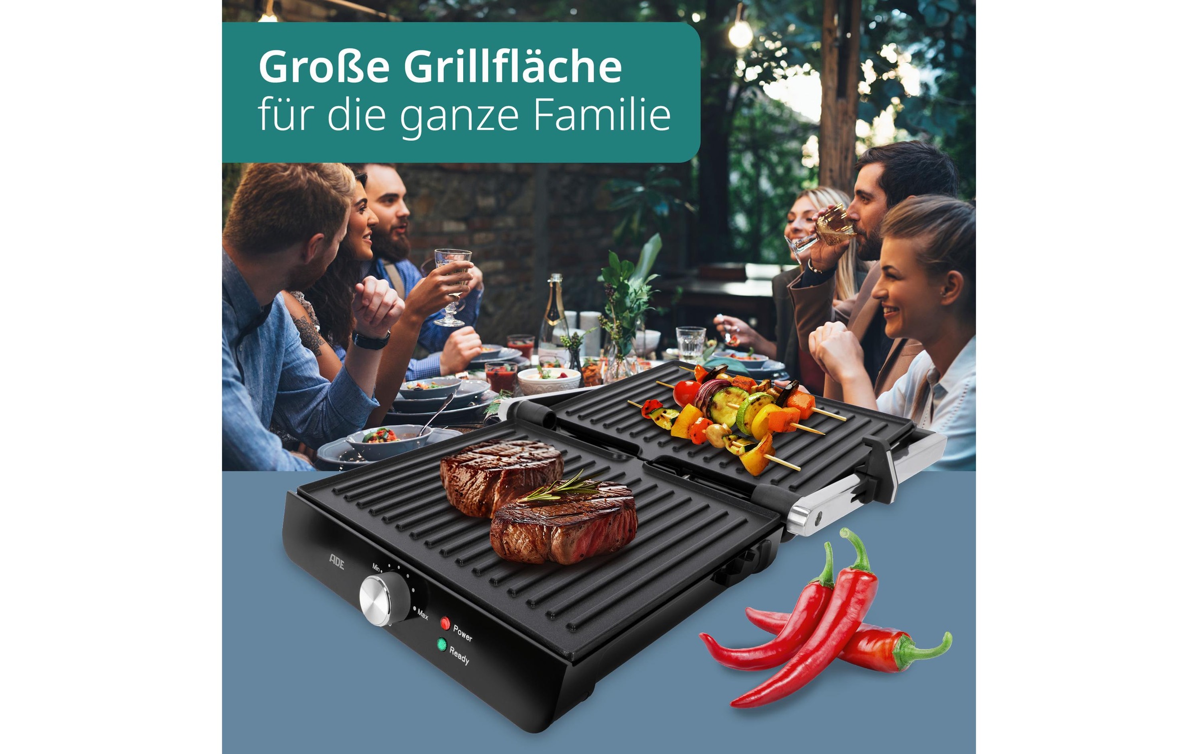 ADE Kontaktgrill »2000 W« 2000 W