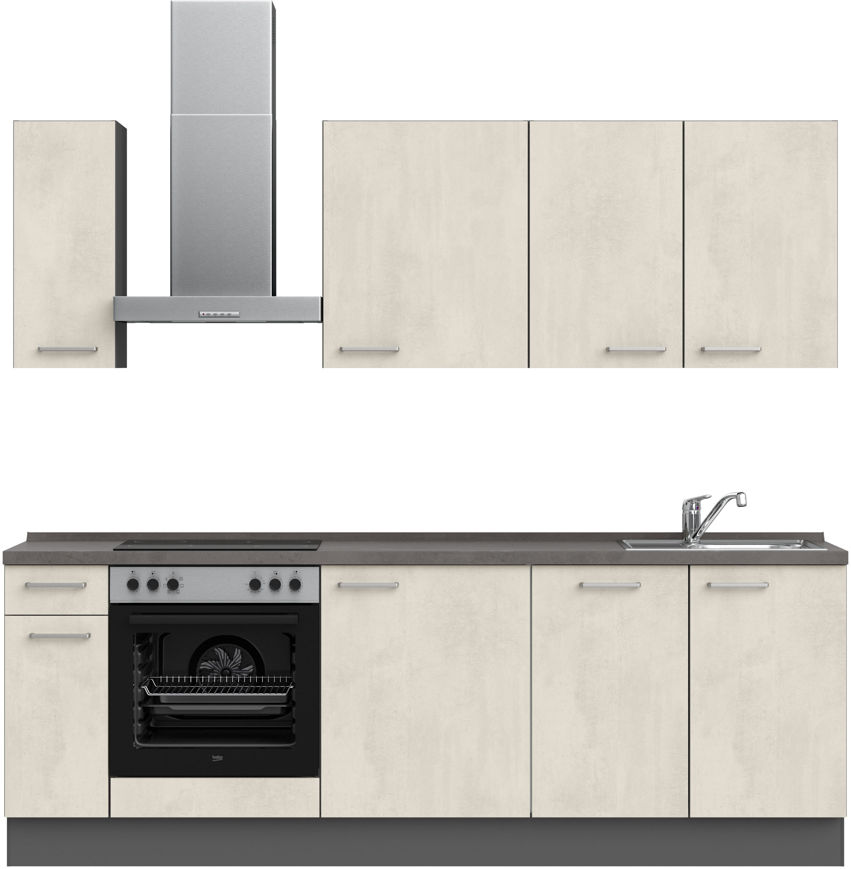 nobilia 1100000002199 ""Riva I", NEU: individuell anpassbar mit gratis Profi-Beratung" vormontiert, Breite 240 cm, Ausrichtung wählbar, wahlw. mit E-Geräten