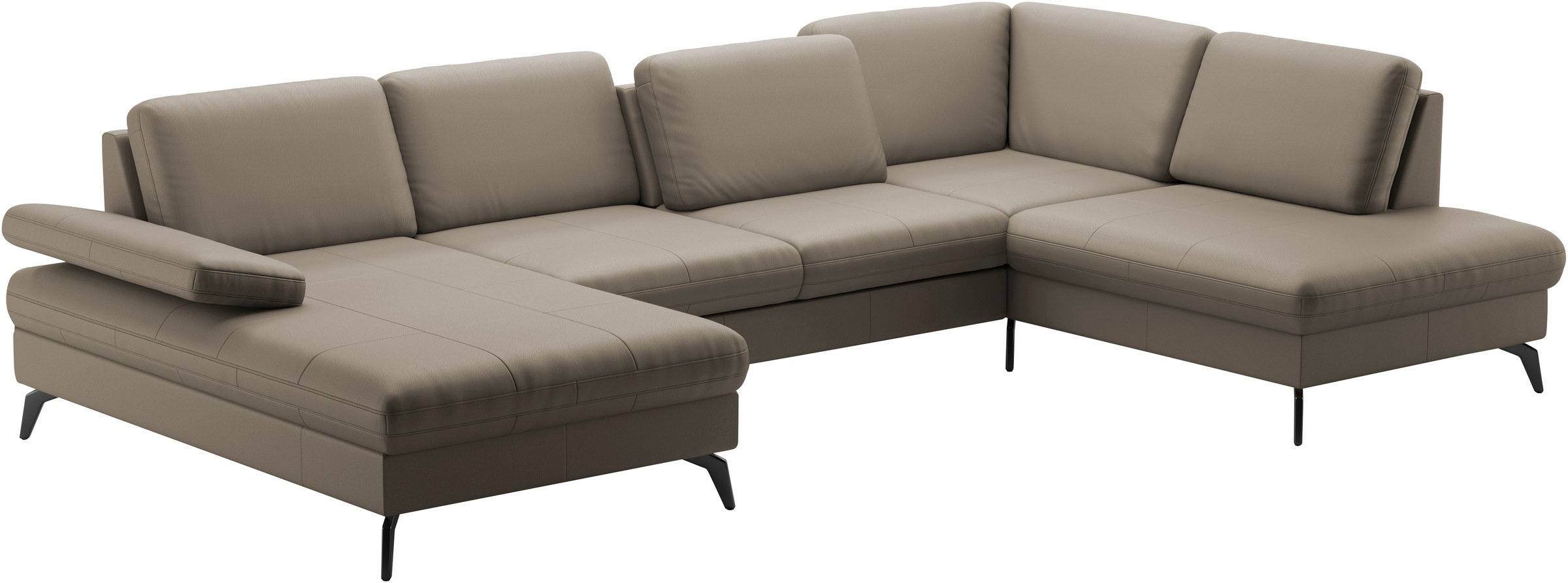 sit&more Wohnlandschaft »Morris U-Form, inkl. Sitztiefenverstellung«, wahlweise mit Armteilverstellung, Bettfunktion & Bettkasten