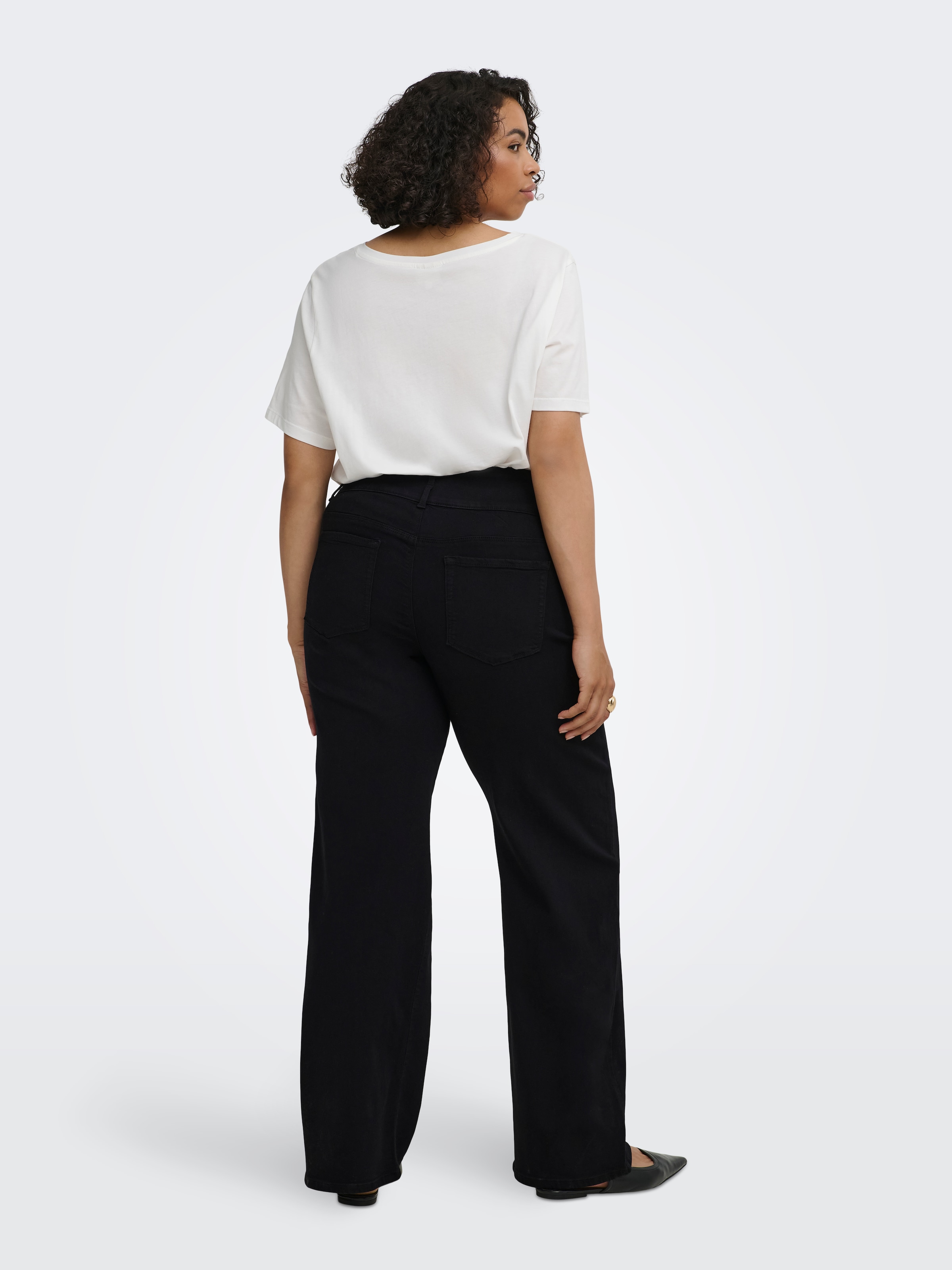 ONLY CARMAKOMA High-waist-Jeans »CARANNA HW WIDE BLACK DNM NOOS« Viskosemischung, High Waist