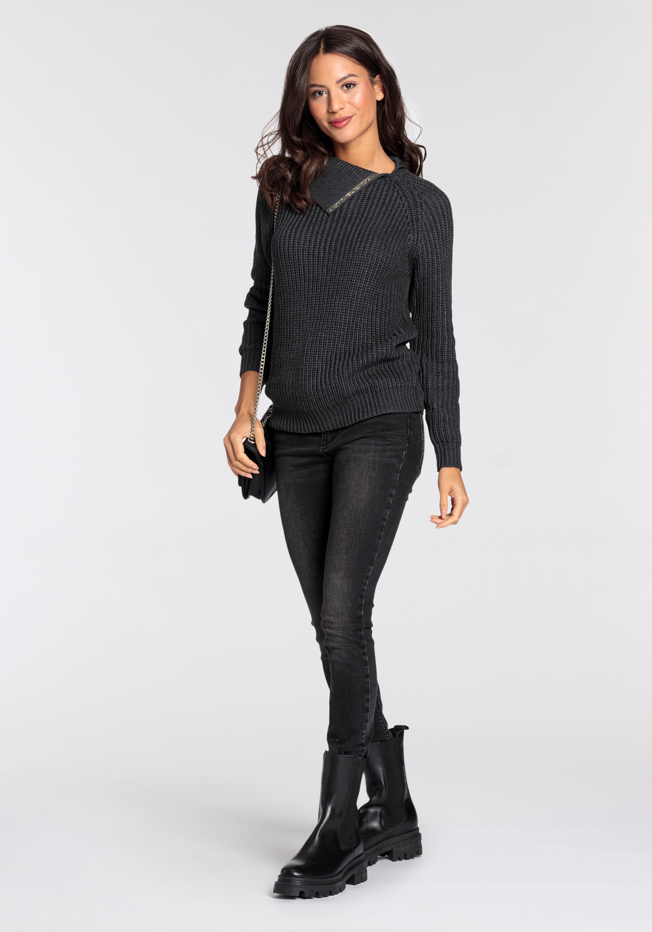 Laura Scott Strickpullover, mit elegantem Glitzerdetail