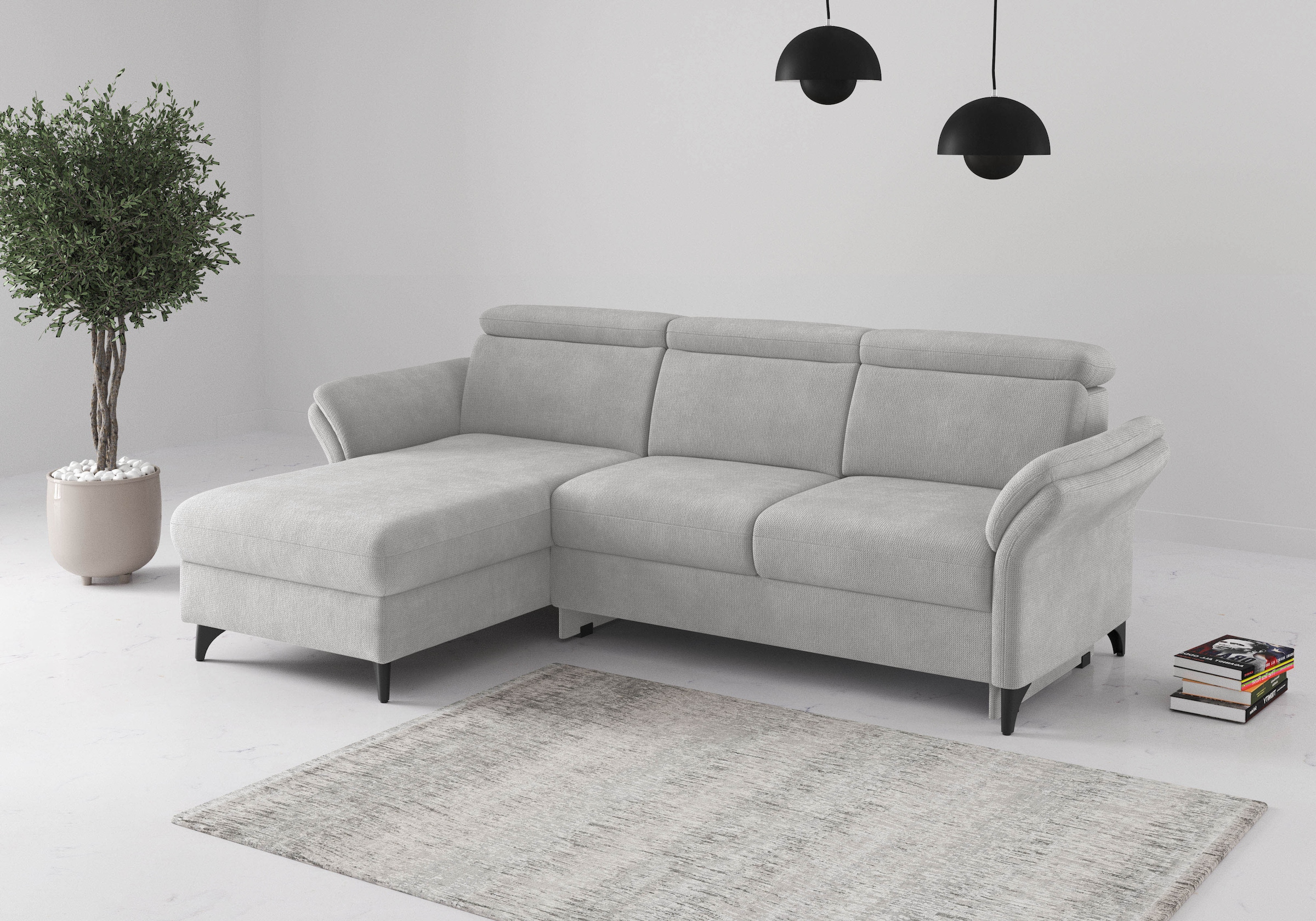 sit&more Ecksofa "Glendale, L-Form" inkl. Kopfteilverstellung, wahlweise mit Vorziehsitz und Bettkasten