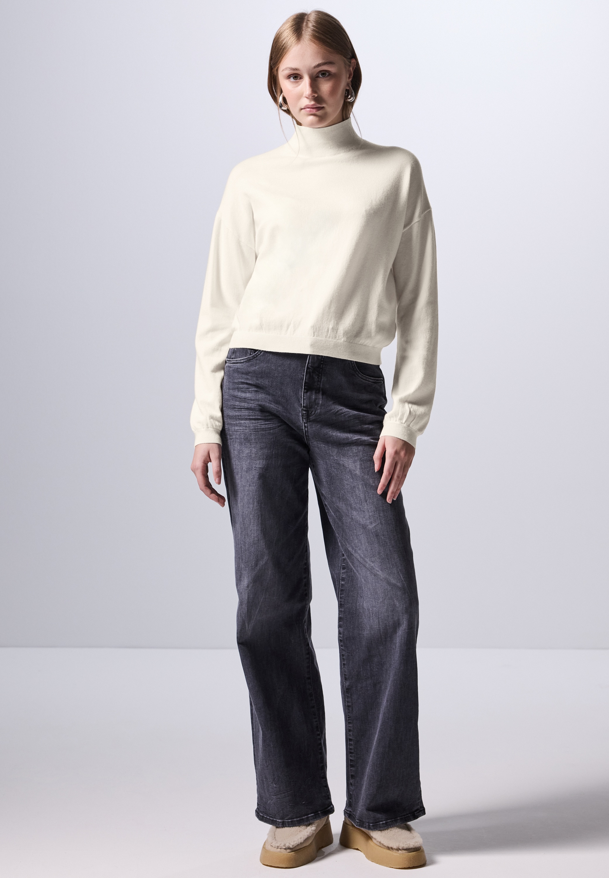 STREET ONE STUDIO Strickpullover, mit Elastiksaum