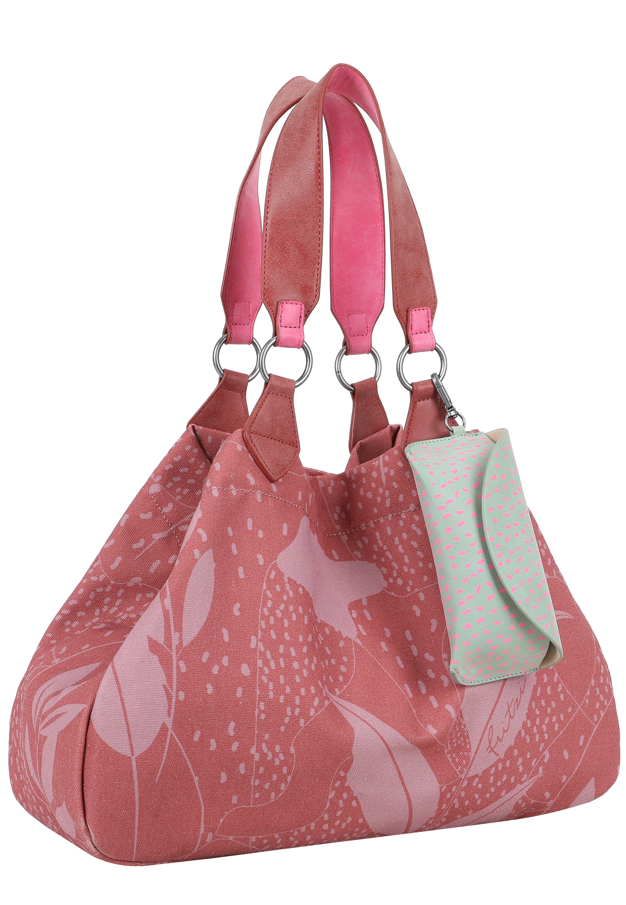 Fritzi aus Preußen Henkeltasche »Leaves Canvas Anthra Ice« mit abnehmbarem Sonnenbrillenetuis