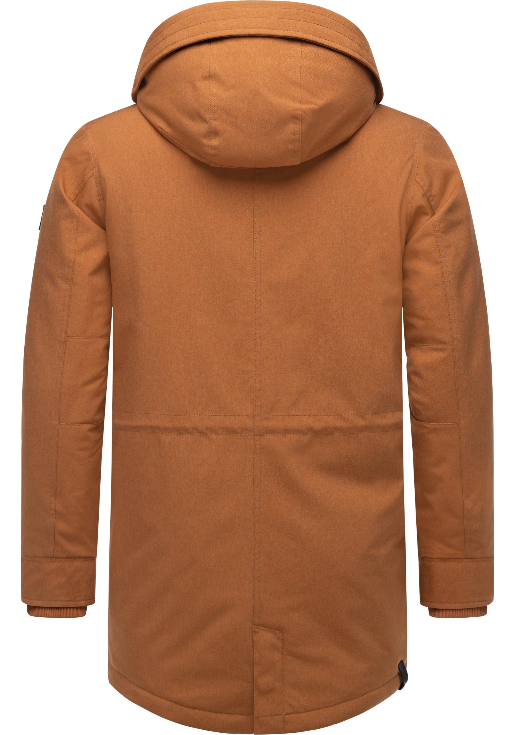 Ragwear Kurzmantel »Mr Smithem YOUMODO«, wasserdichte lange Herren Winterjacke mit Kapuze