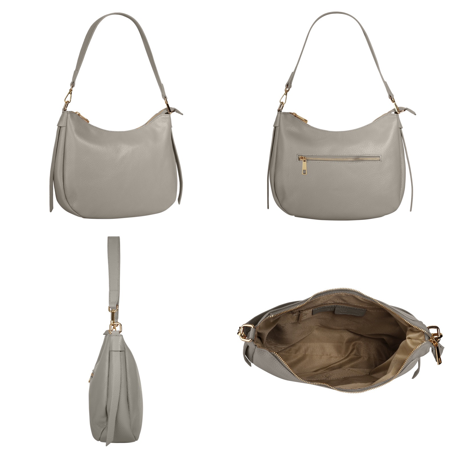 Cluty Umhängetasche, echt Leder, Made in Italy