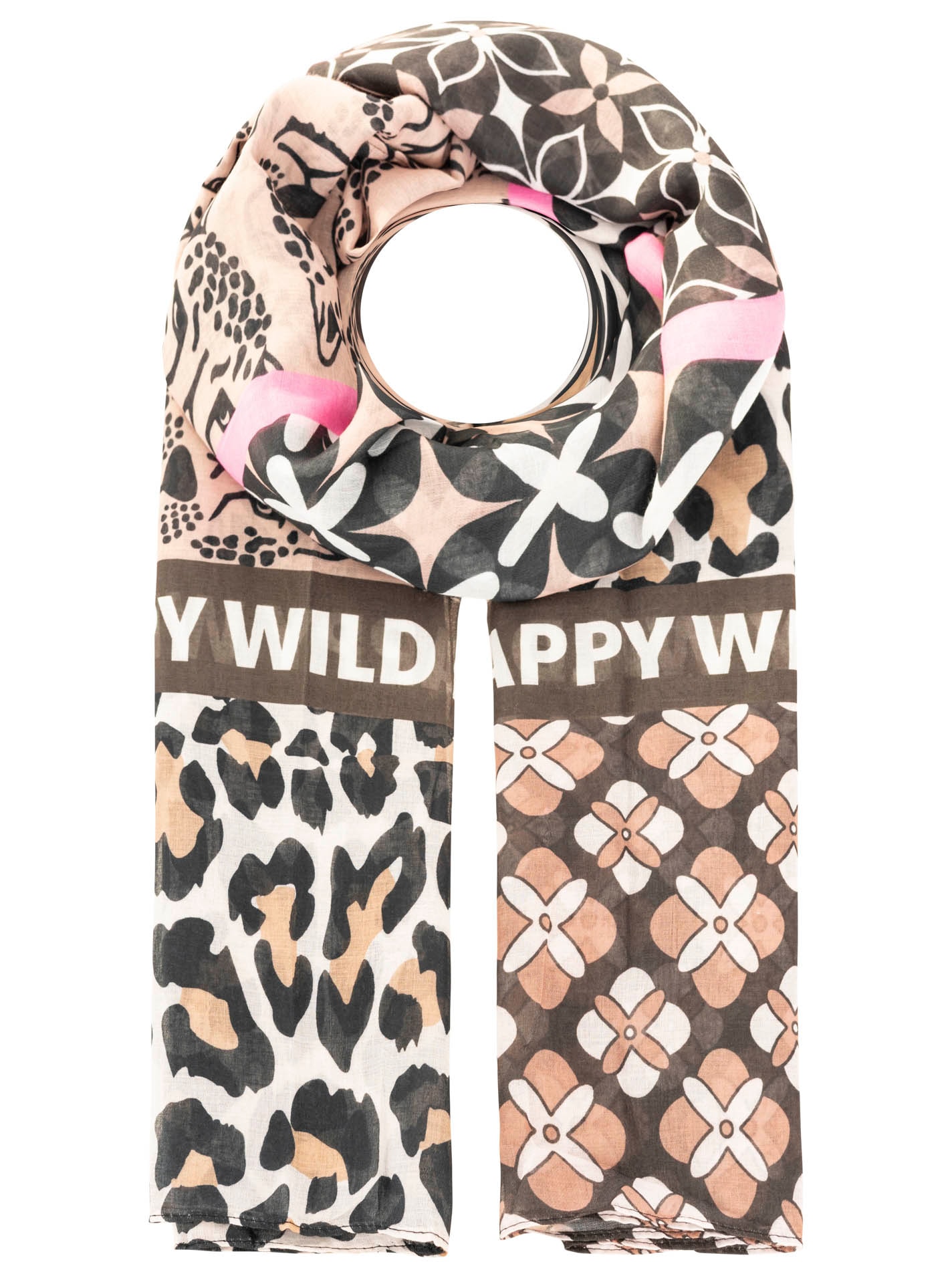 Zwillingsherz Schal »Viskose Mix "Leo Mix"« mit modernem Leomuster und Schriftzug - Hingucker