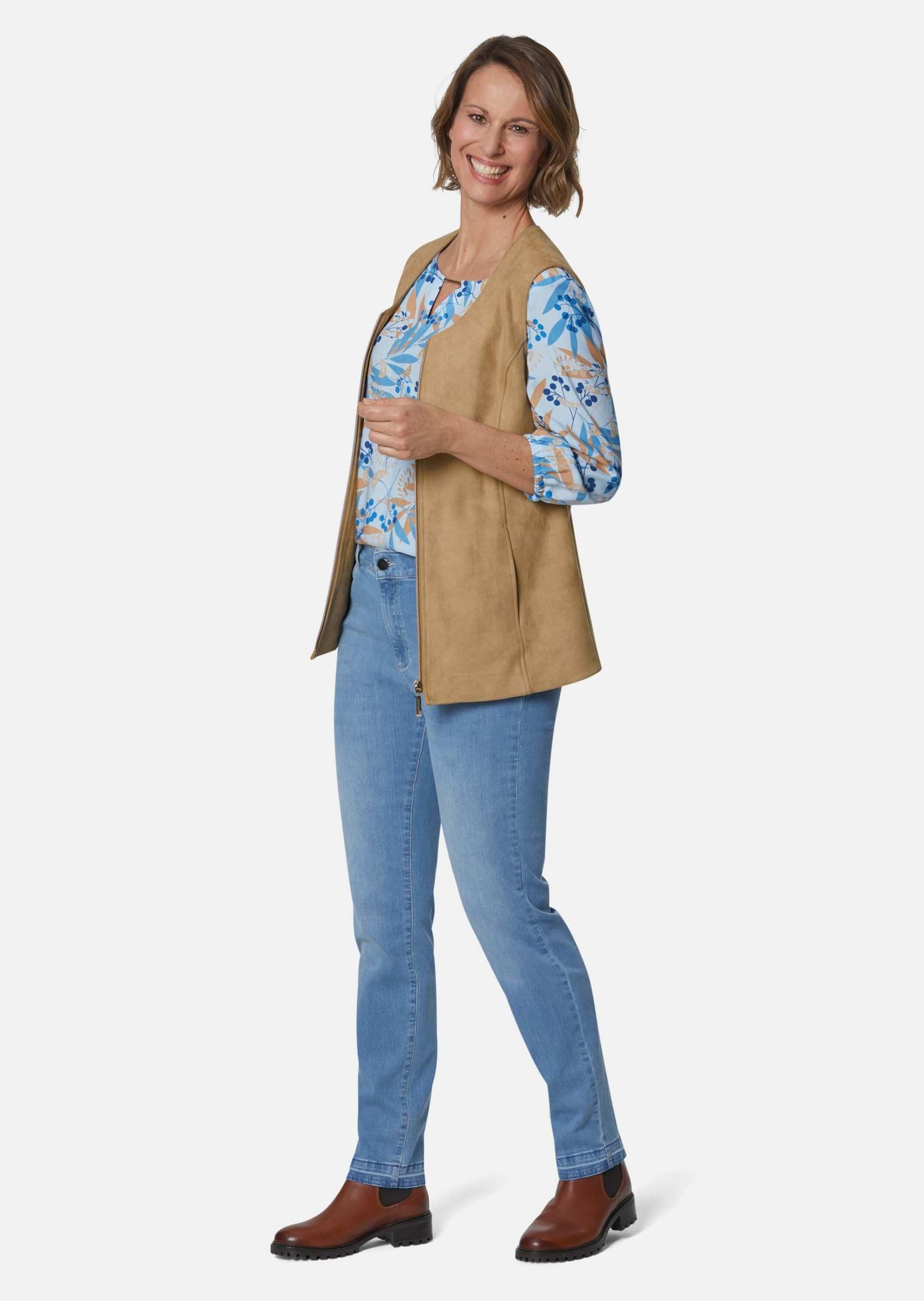 GOLDNER Kurzweste »Velourslederimitat-Weste«