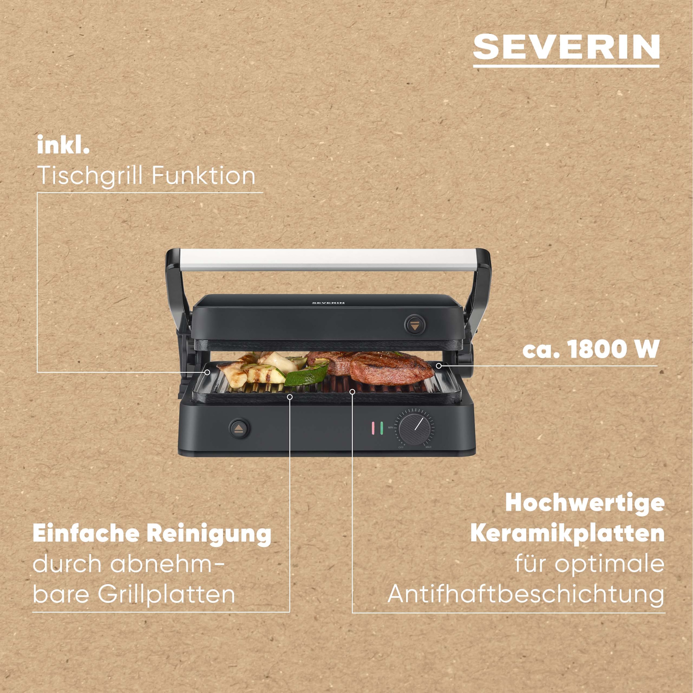 Severin Kontaktgrill »KG 2398« 1800 W