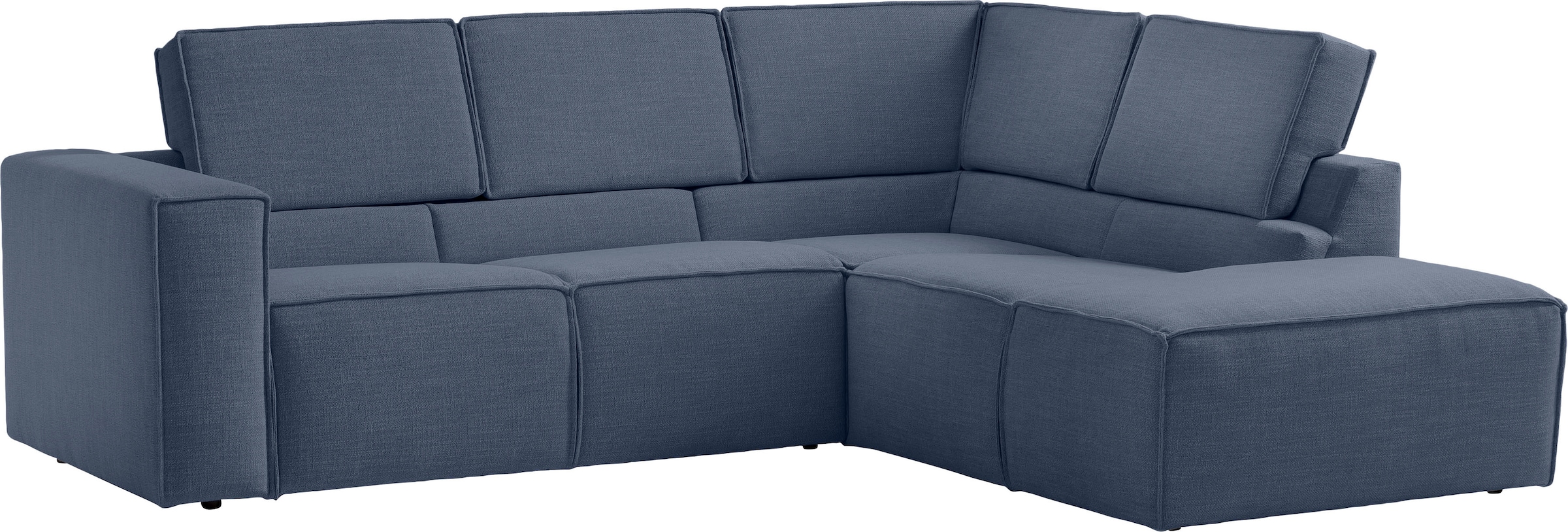 TRENDMANUFAKTUR Ecksofa »Dice, aktuelles Design, L-Form, mit komfortabler«, Sitztiefenverstellung und Kaltschaumpolsterung toller Sitzkomfort
