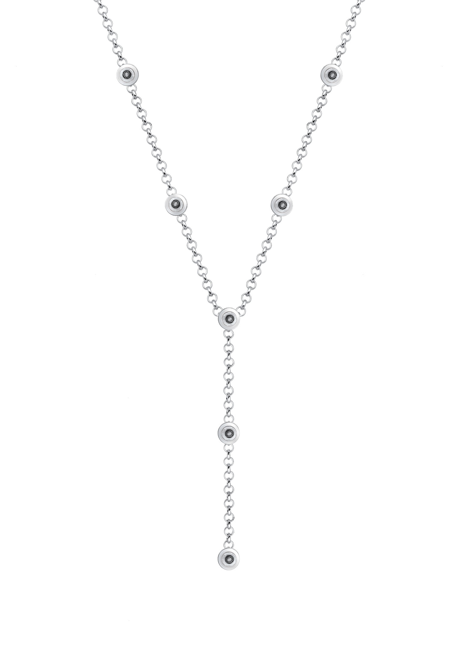 Collierkettchen ELLI "Y-Kette 925 Silber, mit Kristallen von Swarovski" Gr. 45, silber, Halsketten, Damen, 45,mit Steinen, Silber 925 (Sterlingsilber), L: 45 3