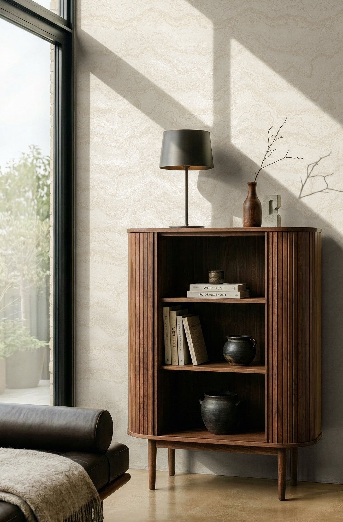 living walls Vliestapete "Cosiness Marmor – Vorgeleimte Vliestapete mit Glanzeffekt" Steinoptik glänzend metallic strukturiert Edle Marmoroptik mit glänzenden Metallic-Akzenten
