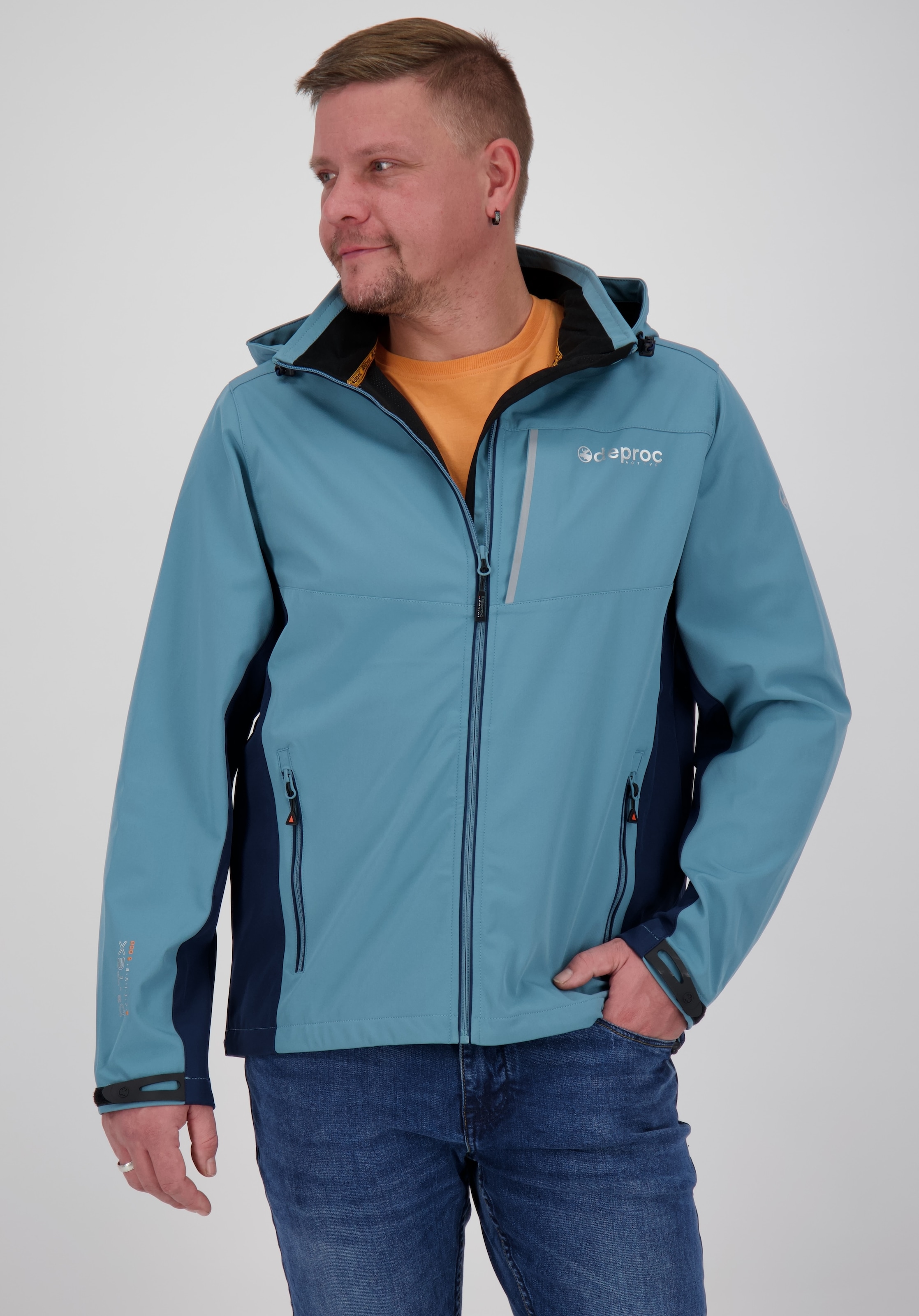 DEPROC Active Softshelljacke "NUNAVUT MEN II" mit Kapuze auch in Großen Größen erhältlich
