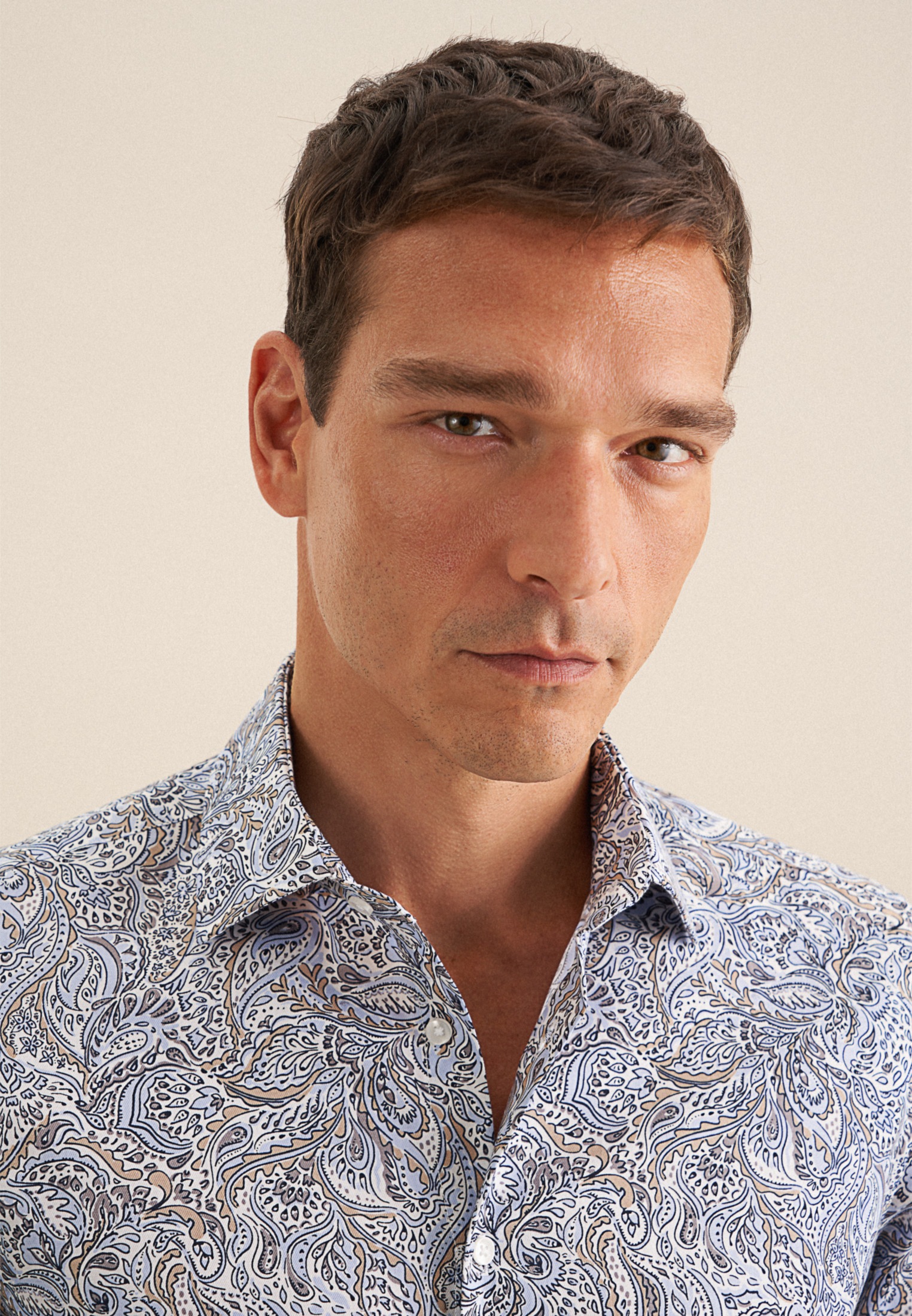 Thumbnail - seidensticker Businesshemd "Slim" Slim 1/1 Kentkragen Floral