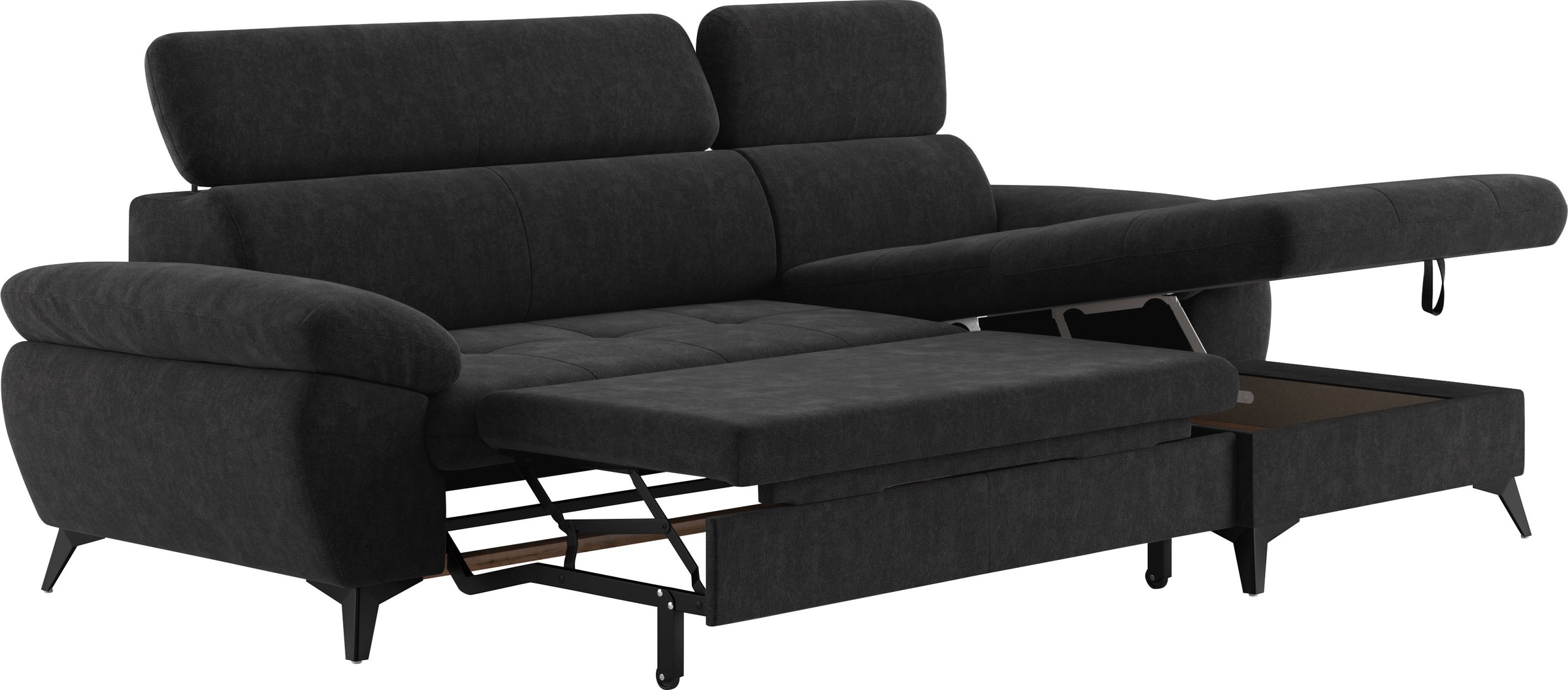 COTTA Ecksofa »Hudson L-Form«, mit Kopfteilverstellung, wahlweise mit Bettfunktion & Bettkasten